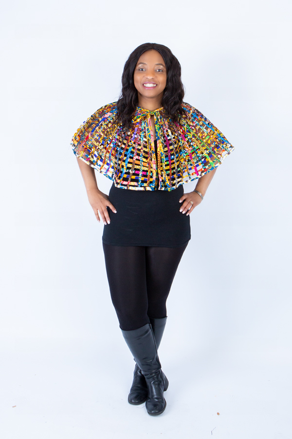 Alex Woven Rainbow African Ankara Print Cape