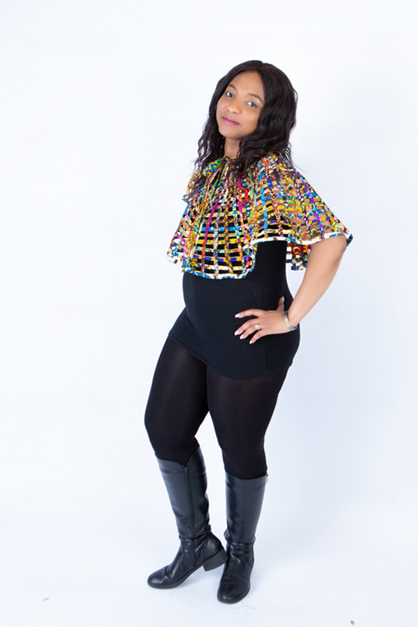 Alex Woven Rainbow African Ankara Print Cape - Image 3