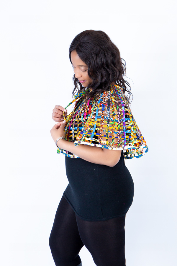 Alex Woven Rainbow African Ankara Print Cape - Image 5