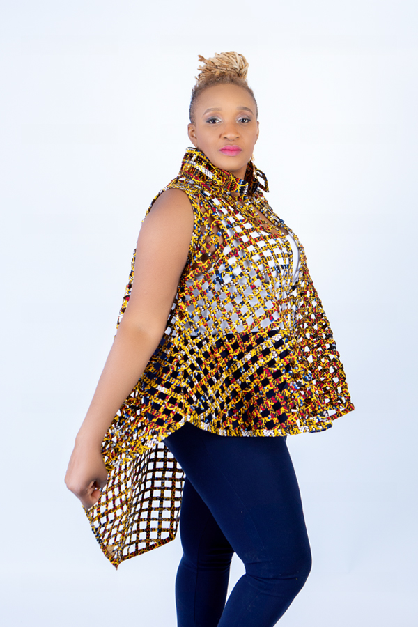 Berta Colourful Woven Asymmetrical Collared Kimono