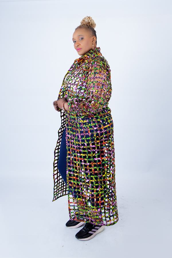 Tiana Multi-Colour Ankara Weaved Long Puff Sleeve Throw