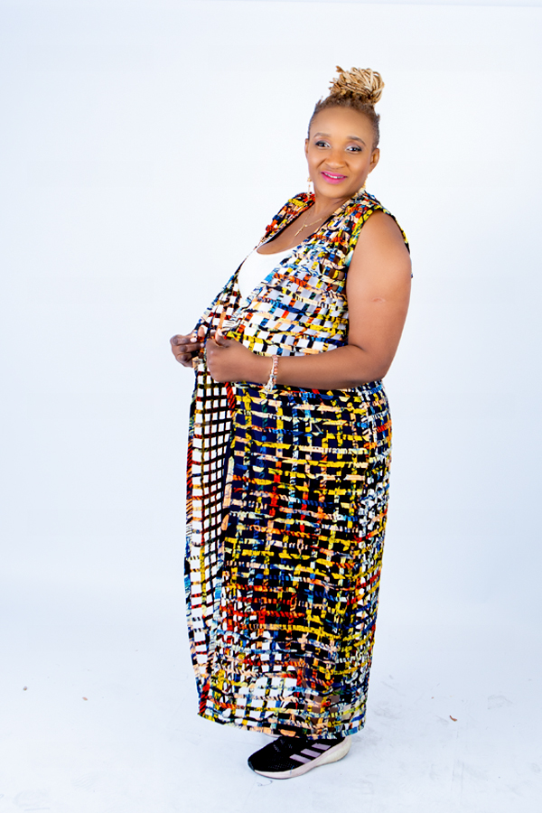 Multi-colour Ada Ankara Weaved Maxi Sleeveless Kimono - Image 3