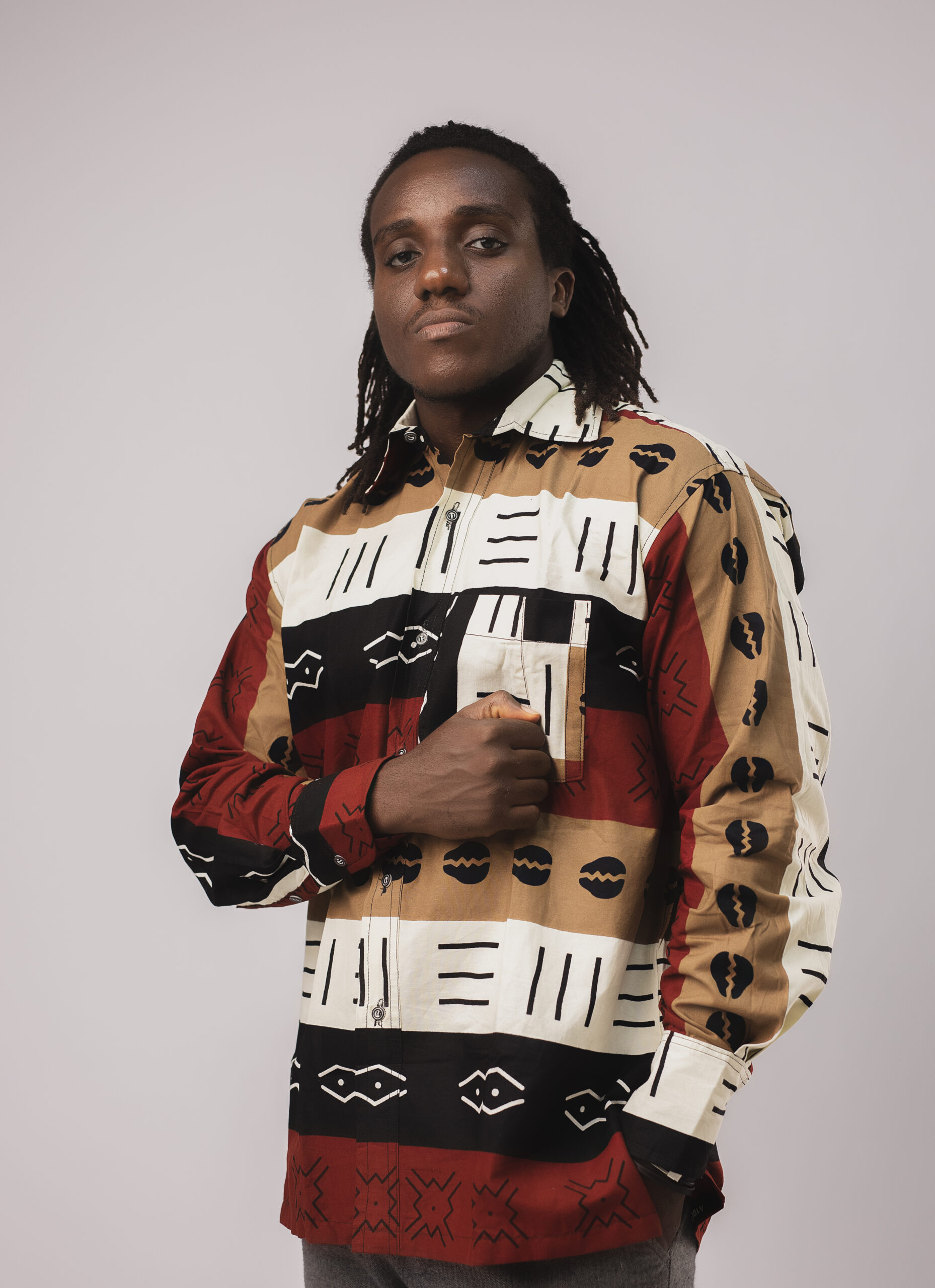 African Print Best Customisable Stylish Long Sleeve Shirt - Image 3