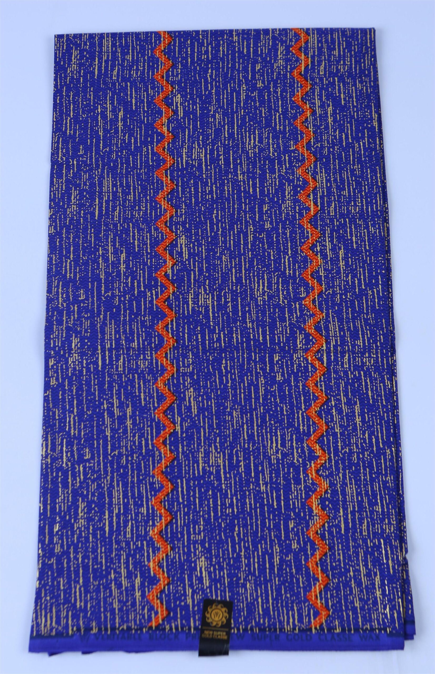 Super Gold Quality African Blue And Orange Fabric - Image 2