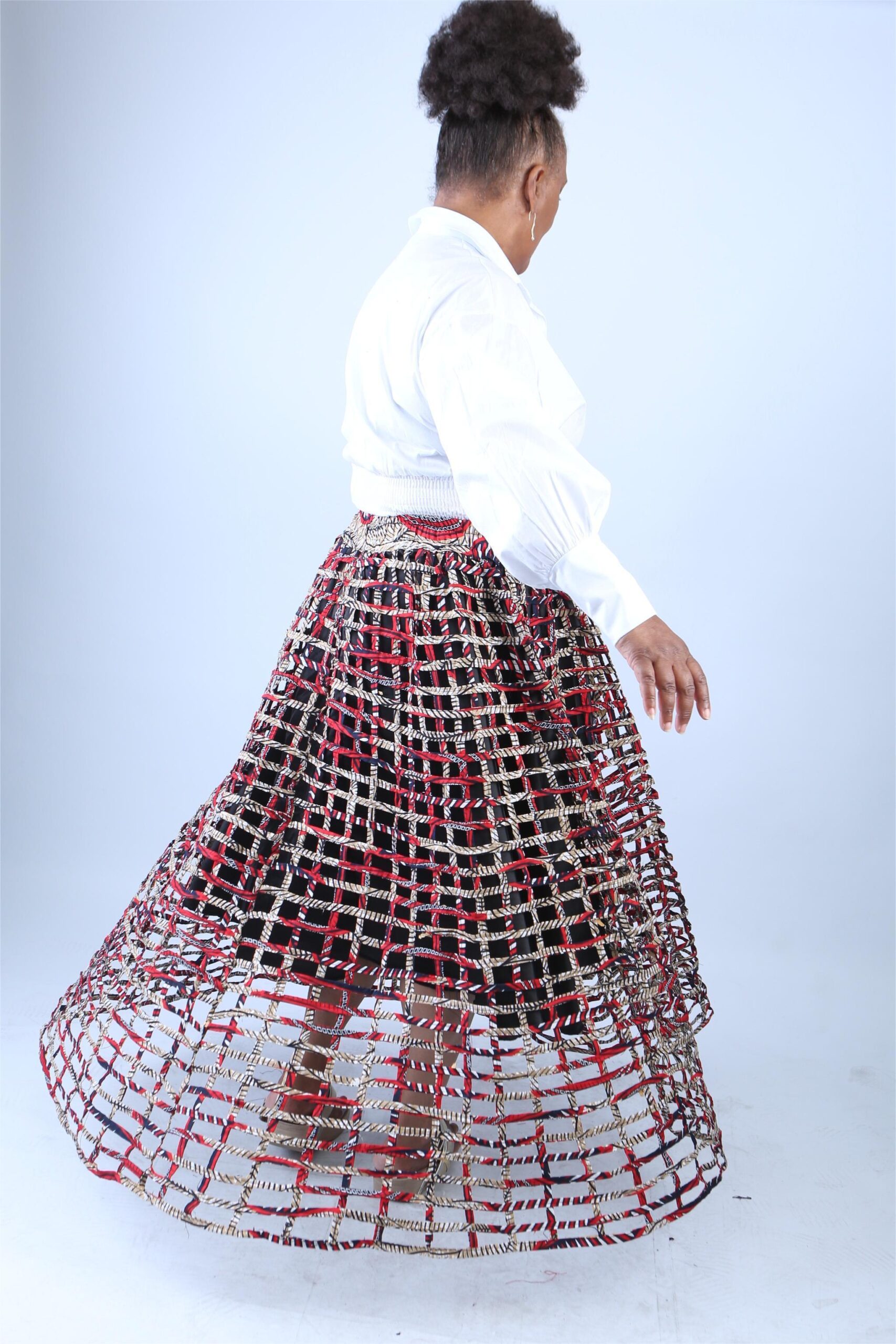 Mita Weaved Stylish African Mix Ankara Print Skirt - Image 2