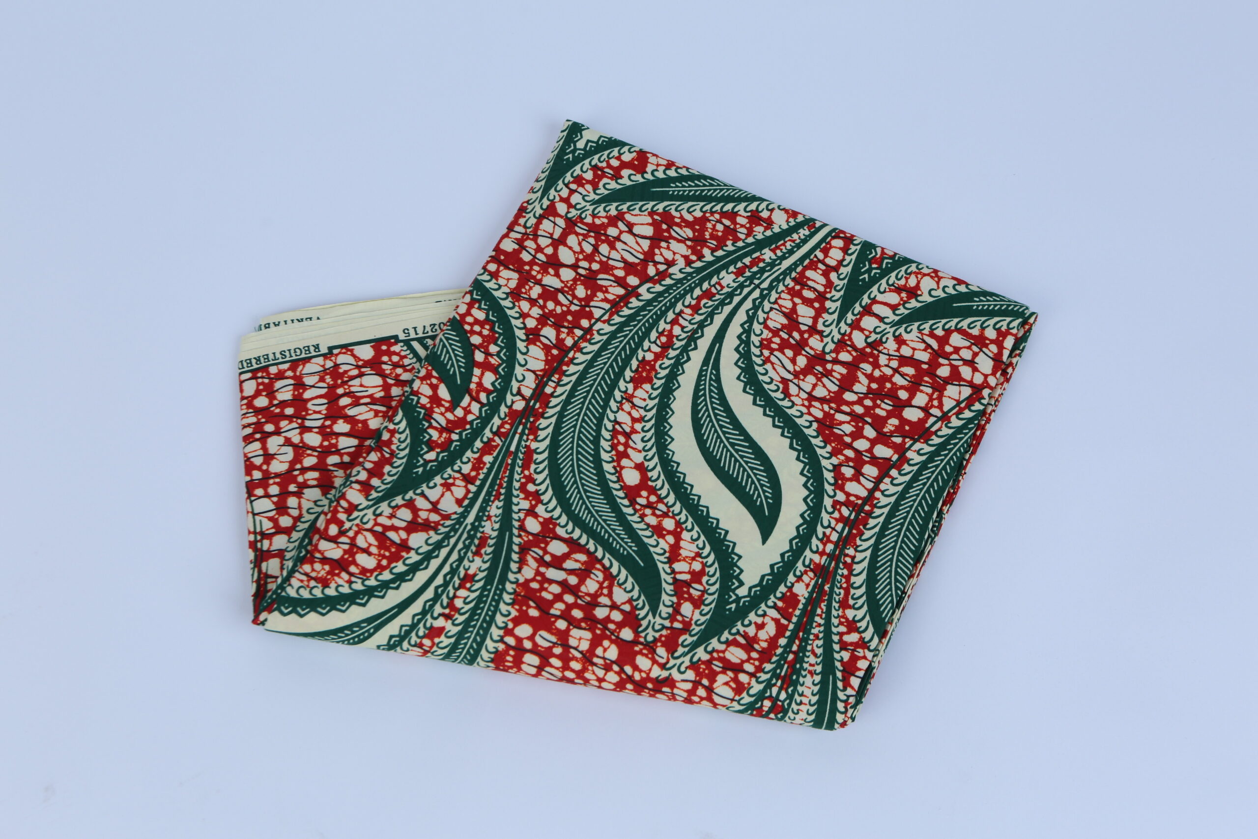 African Beautiful Red and Turquoise Pattern 6-yard Fabric - Image 3