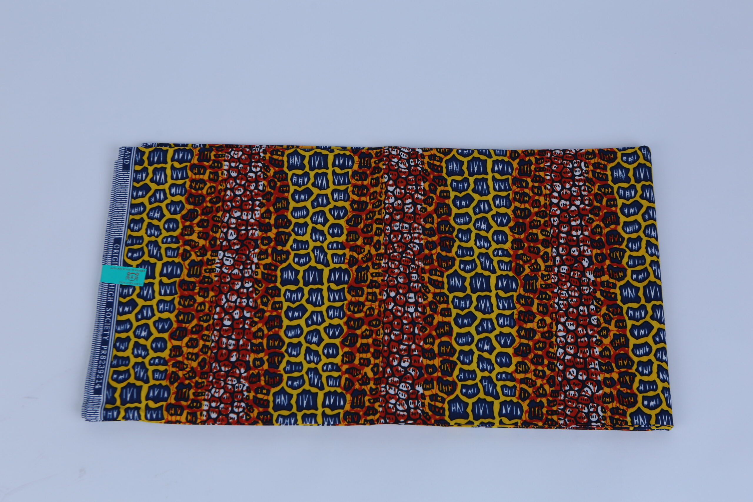 Africa Red, blue & Yellow Ankara Pattern 6-yard Fabric - Image 4