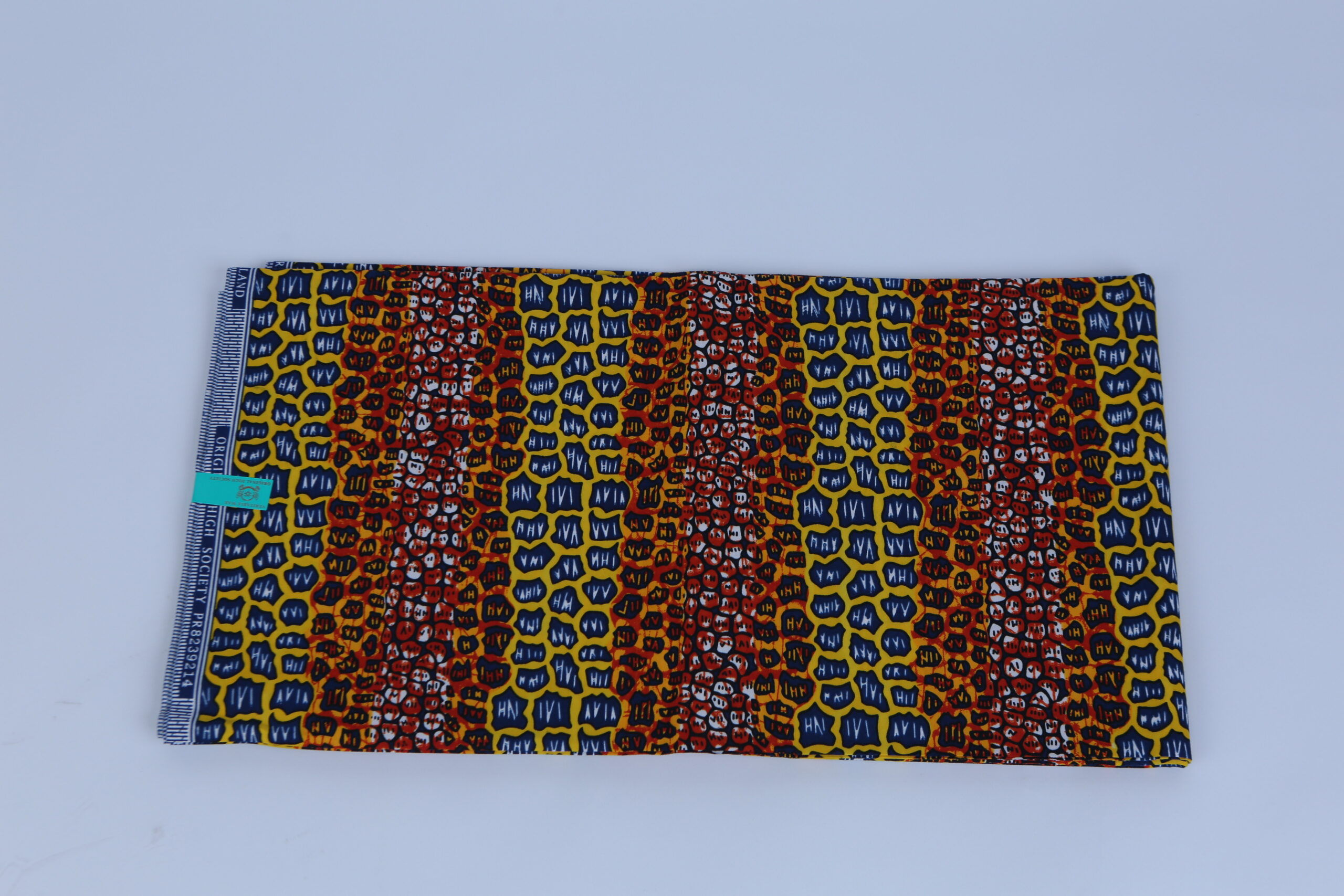 Africa Red, blue & Yellow Ankara Pattern 6-yard Fabric - Image 3