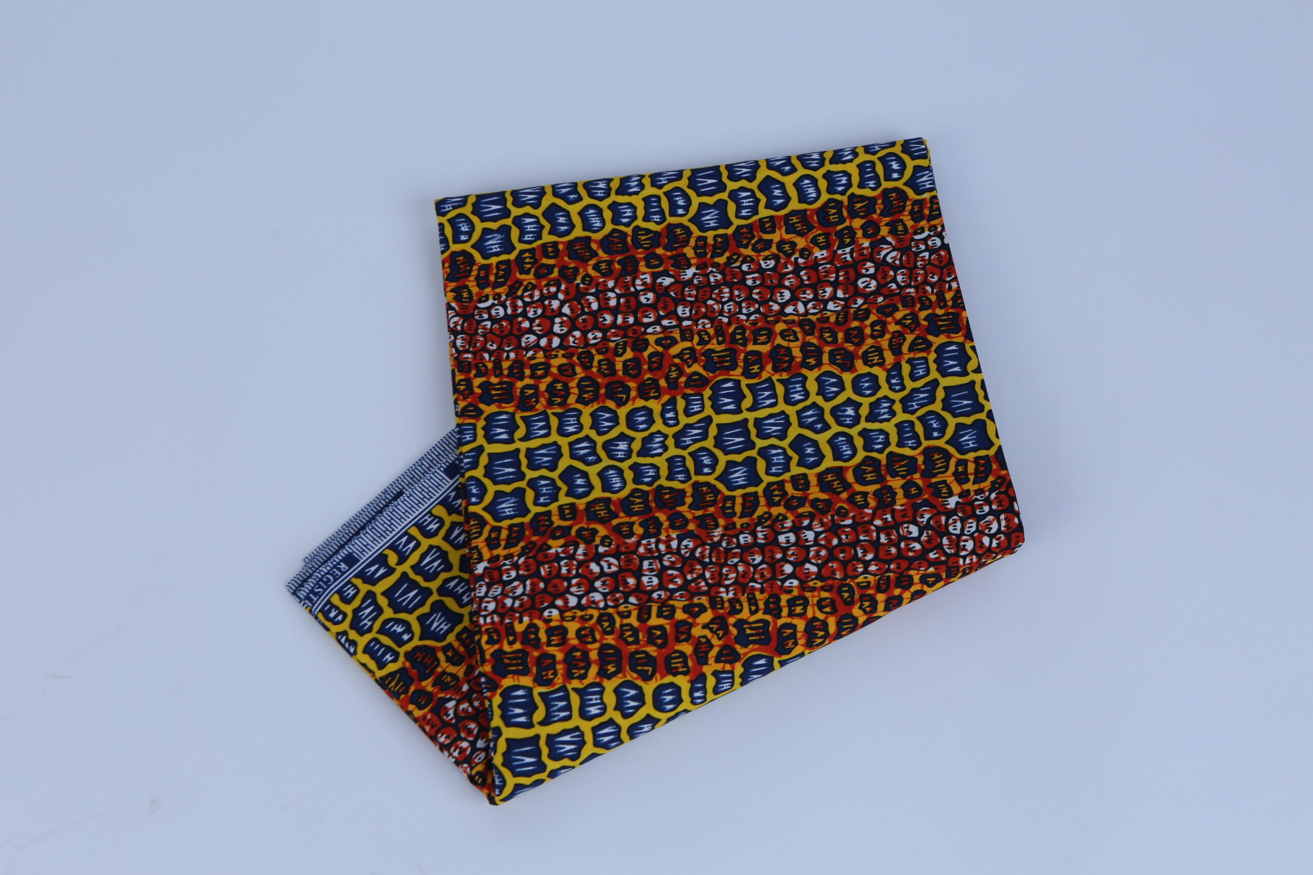 Africa Red, blue & Yellow Ankara Pattern 6-yard Fabric - Image 2