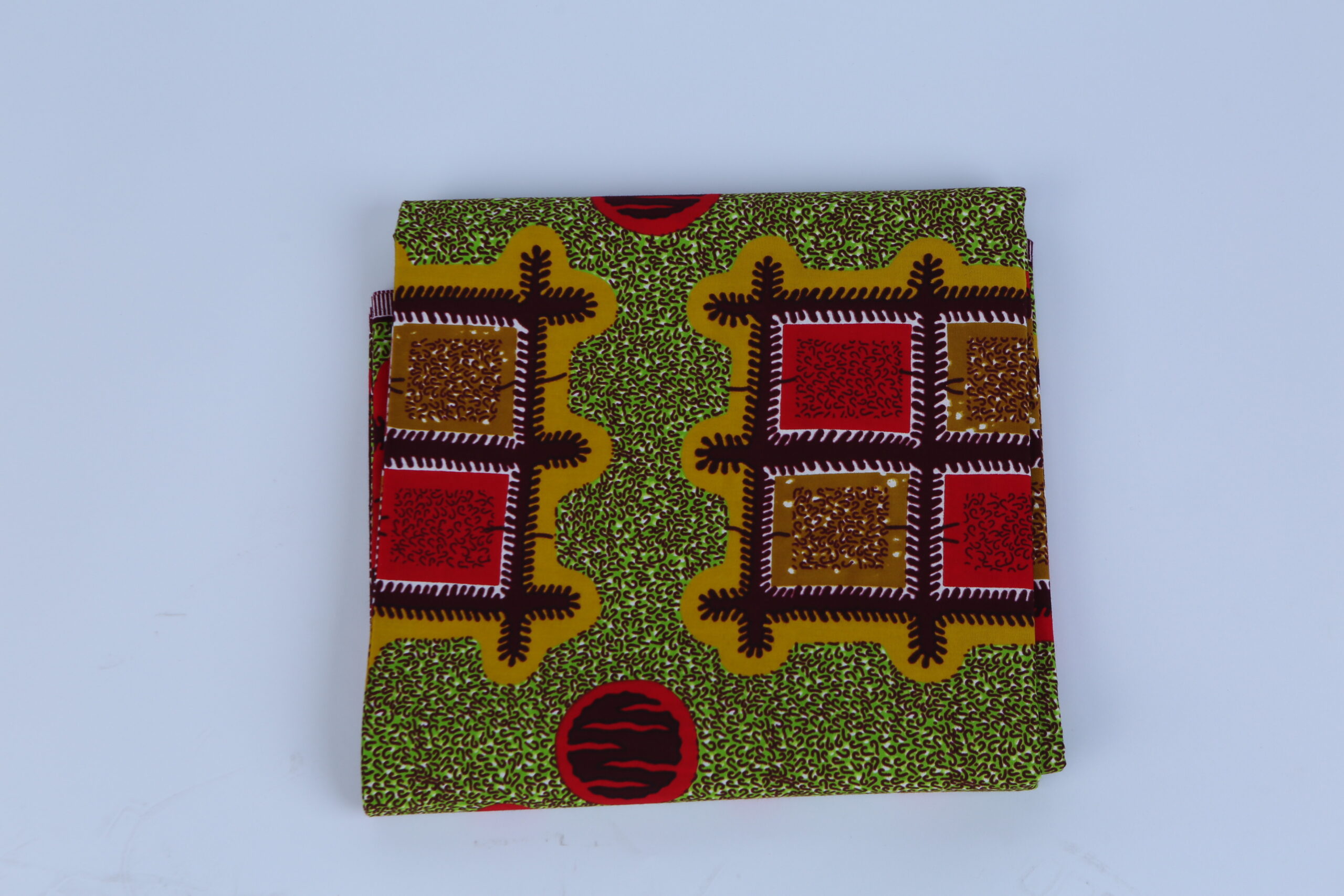 African Beautiful Light Green Patterned 6-yard Fabric