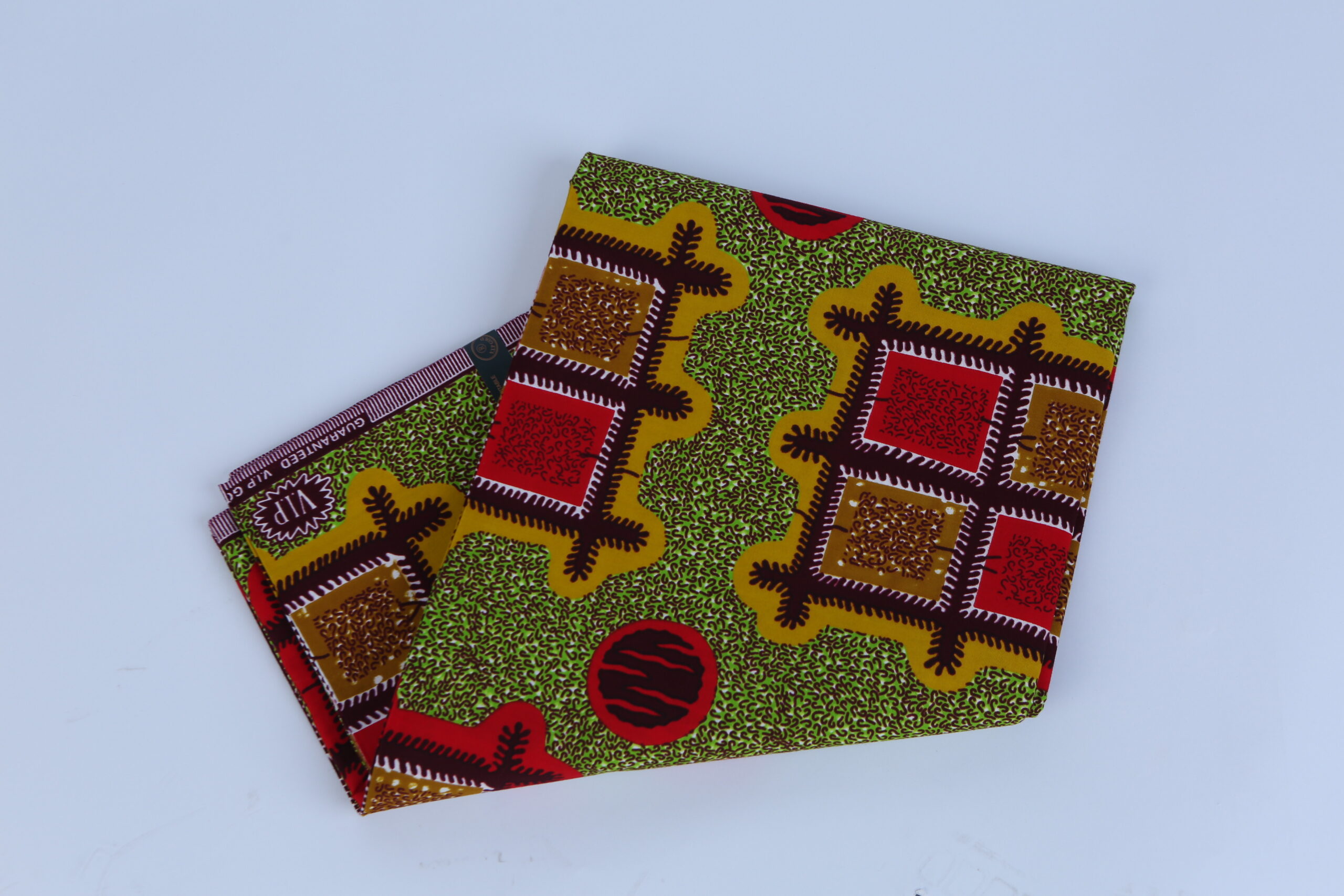 African Beautiful Light Green Patterned 6-yard Fabric - Image 3