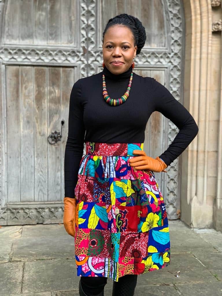 Zana High-Waisted Ankara Knee- Length Skirt - Image 5