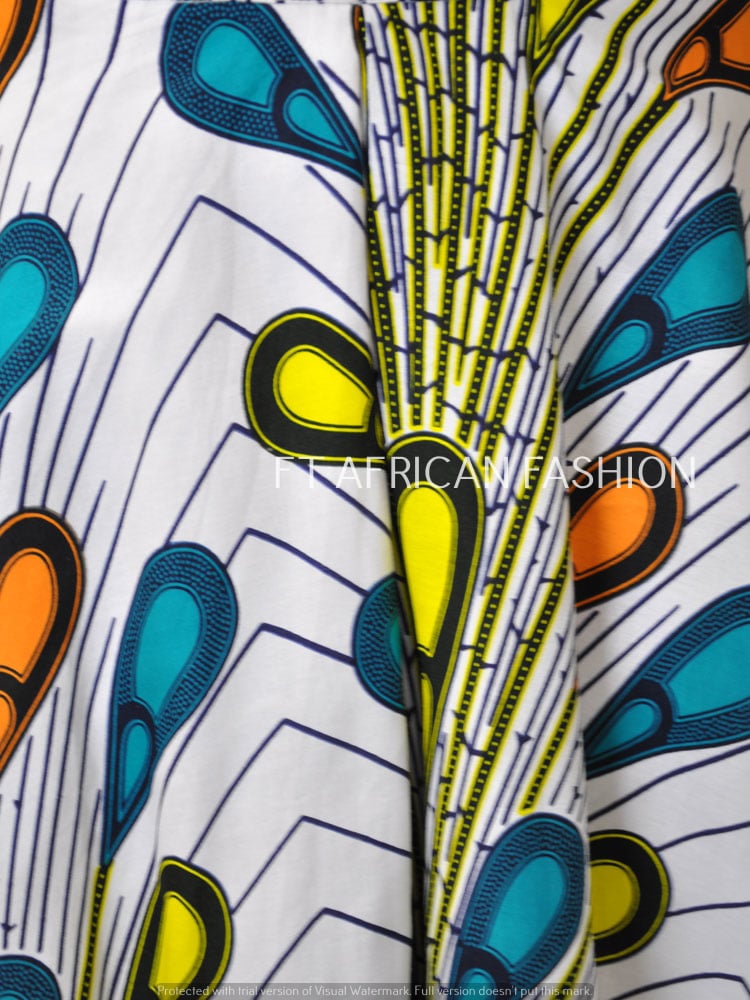 Teardrop Style African Ankara Print Maxi Skirt - Image 4