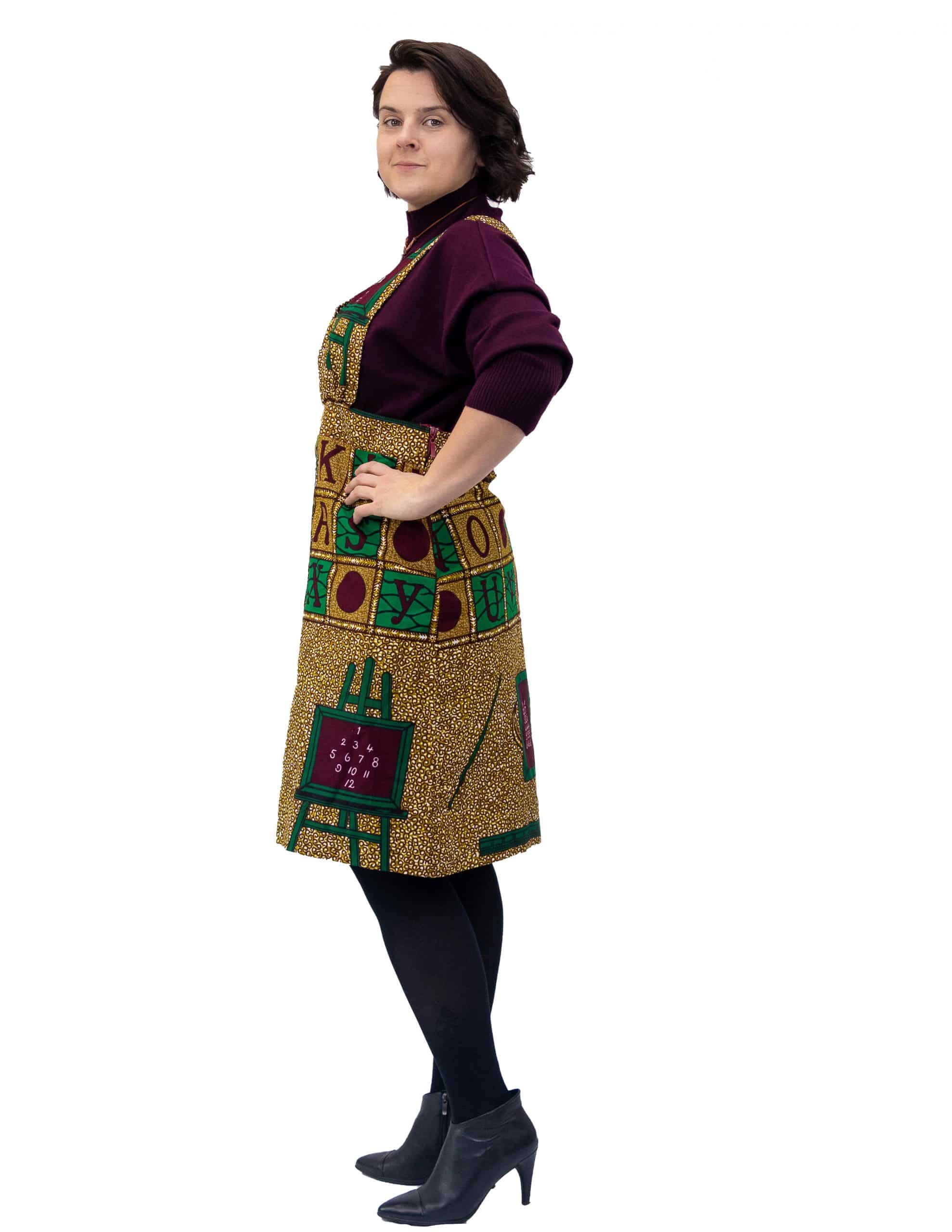 Lorisa African Kente Print Pinafore Dress - Image 2