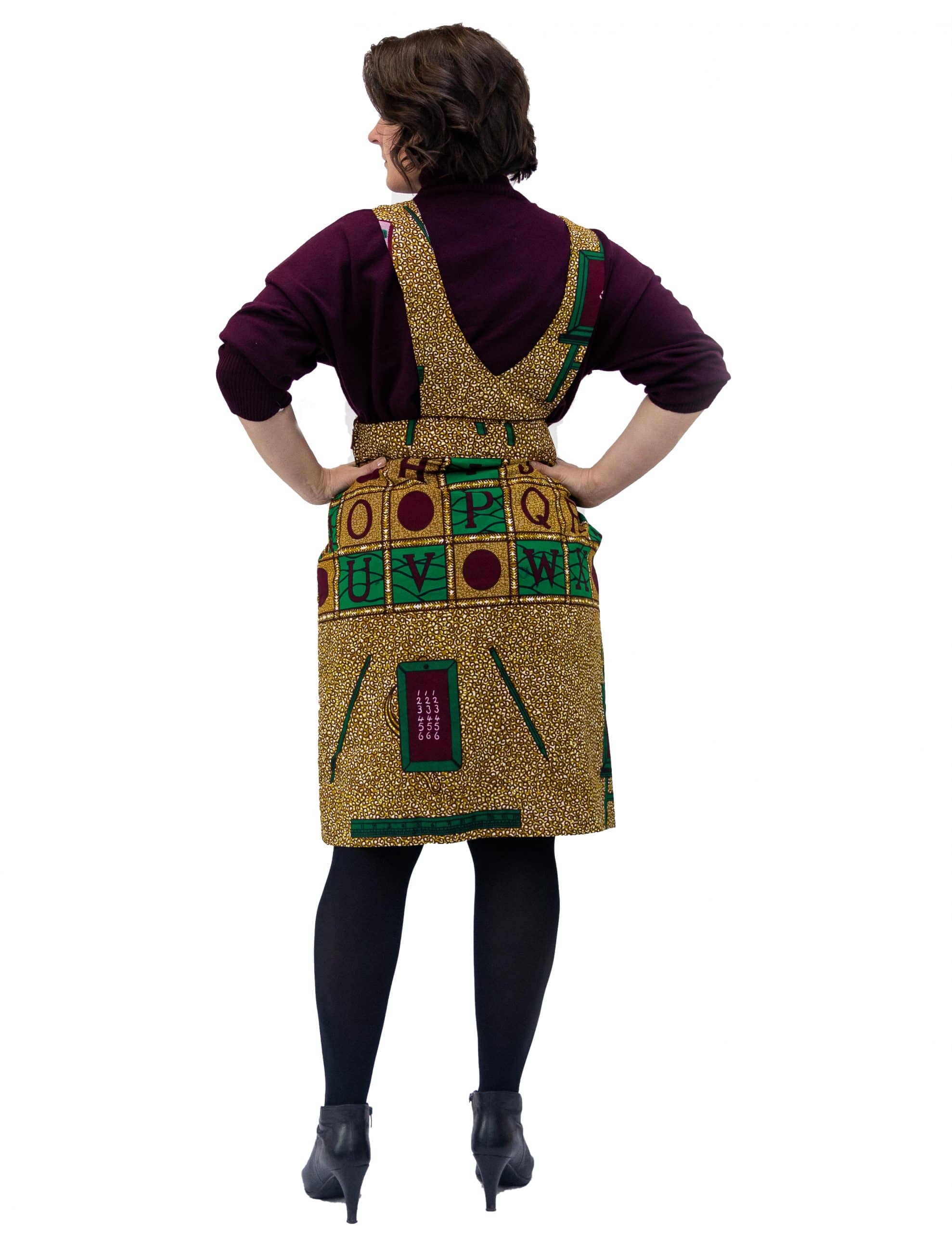 Lorisa African Kente Print Pinafore Dress - Image 3