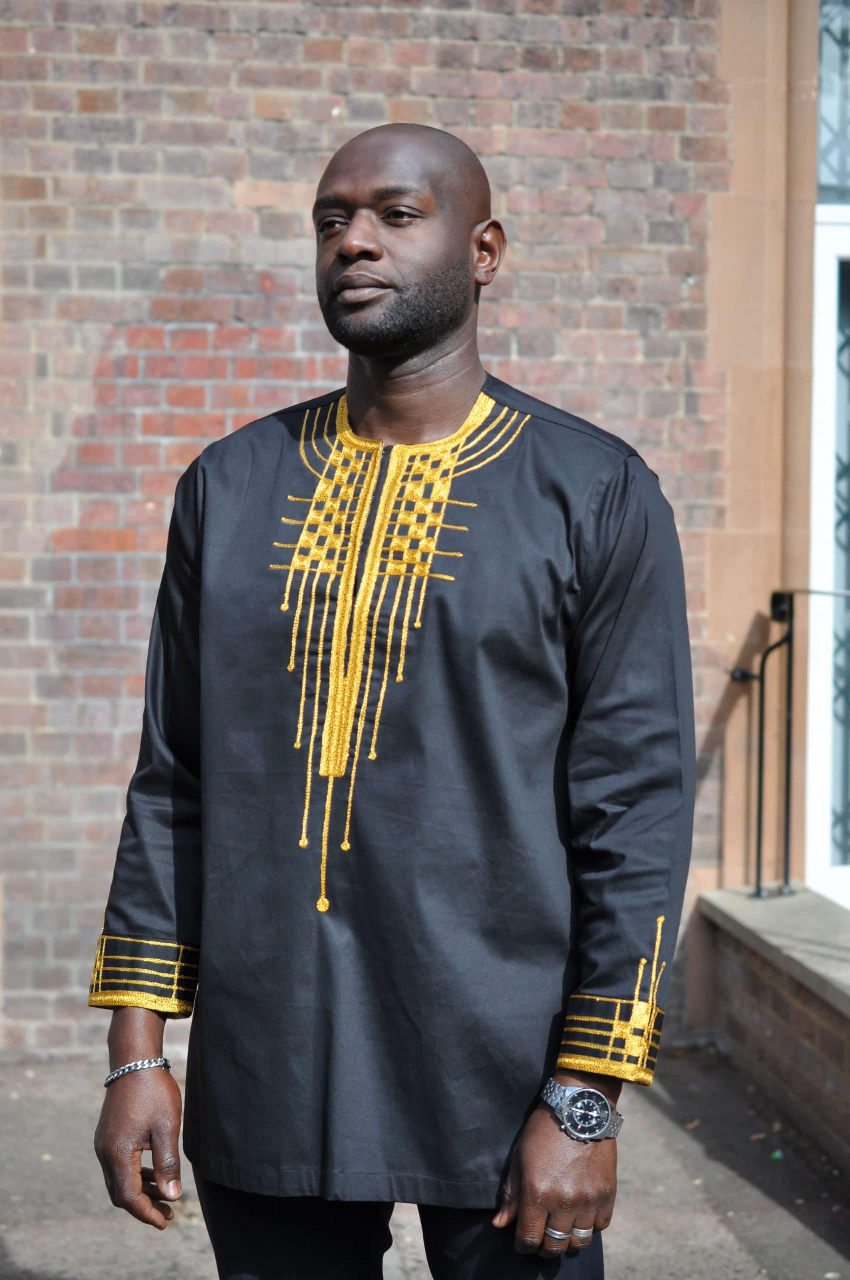 Addo Black & Gold African Embroidery Shirt