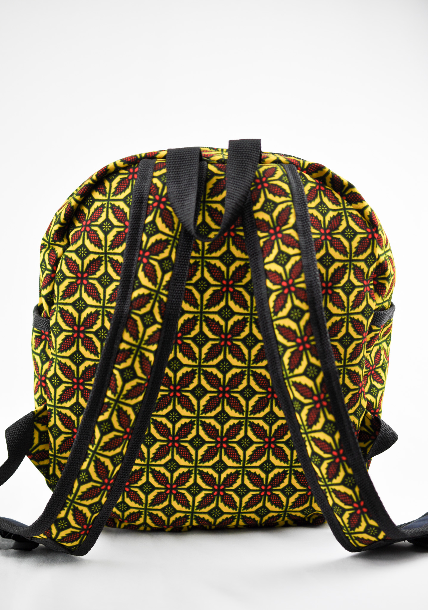 Jackie Yellow and Red Ankara Print Backpack - Image 2