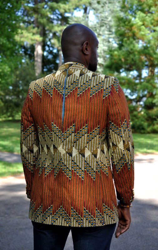 African Print Men's Ankara Blazer - Image 3
