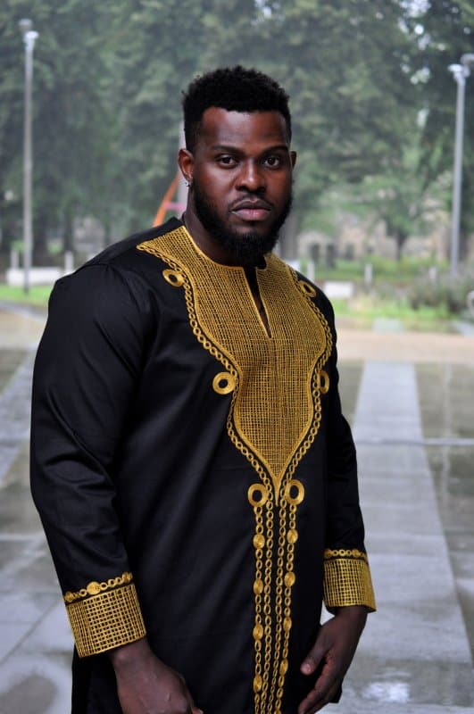 Emmanuel Black & Gold African Embroidery Shirt