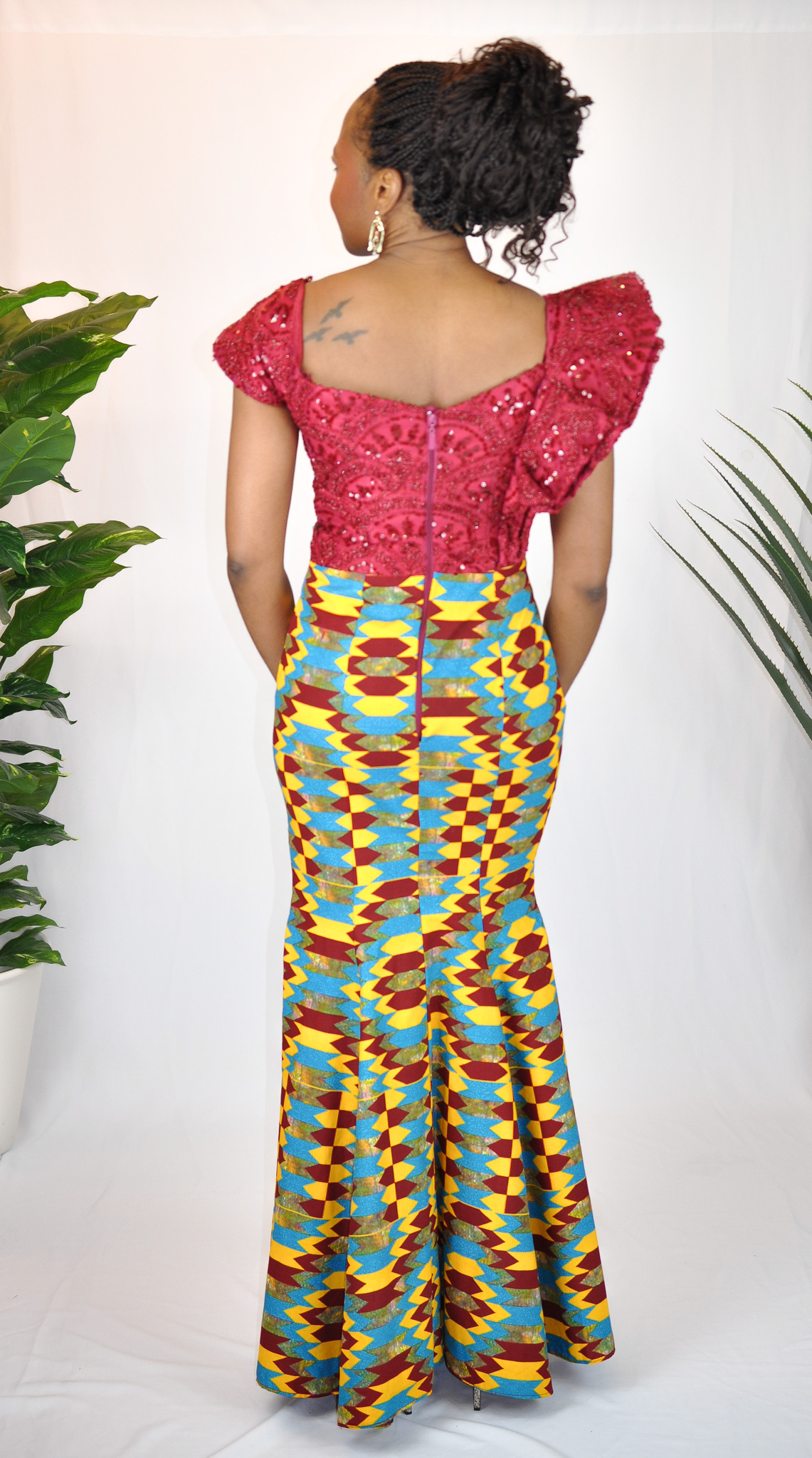 Lerato Ankara Print Mermaid Silhouette Dress - Image 5