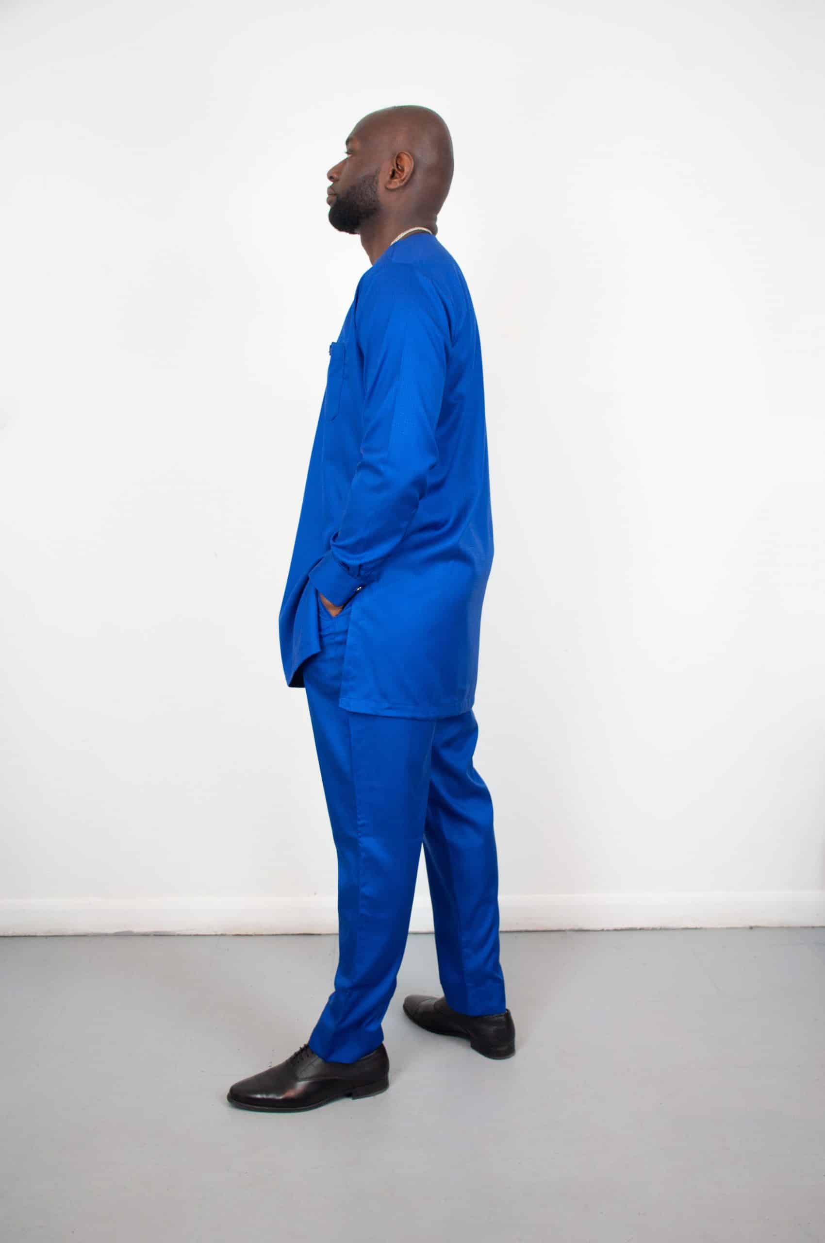 Bahari Blue Traditional Suit - Image 2