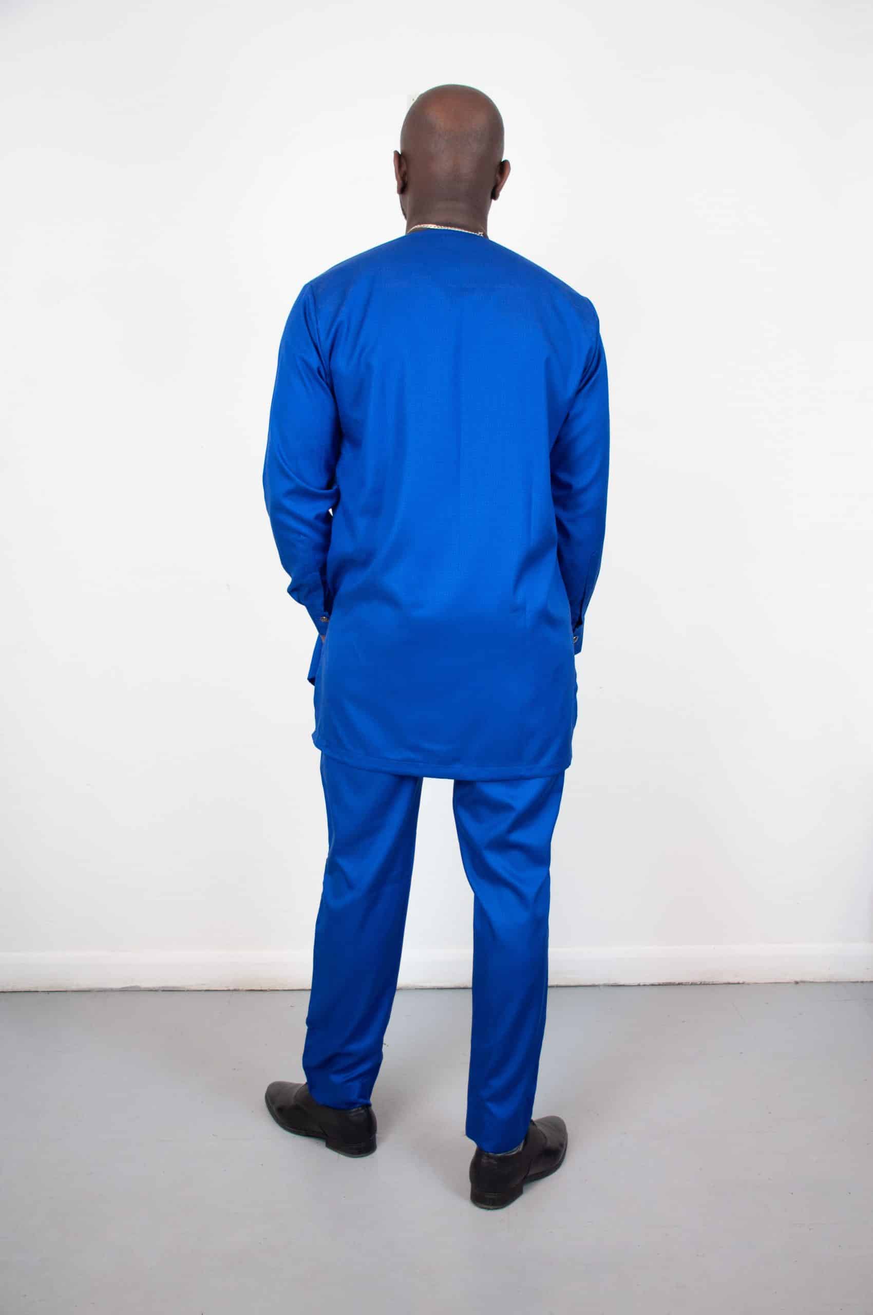 Bahari Blue Traditional Suit - Image 3