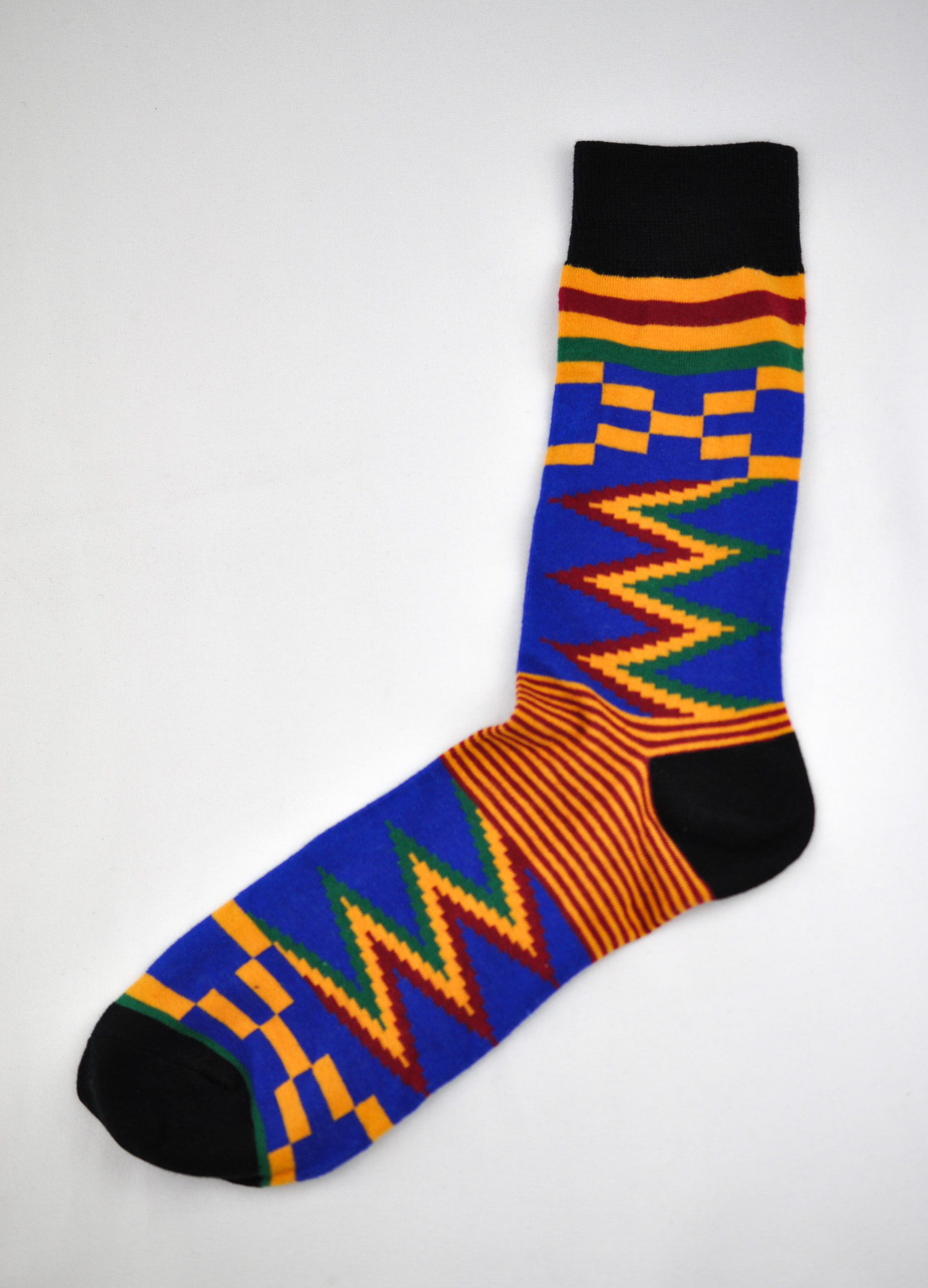 Ty vibrant Blue Multi-coloured African Print Socks