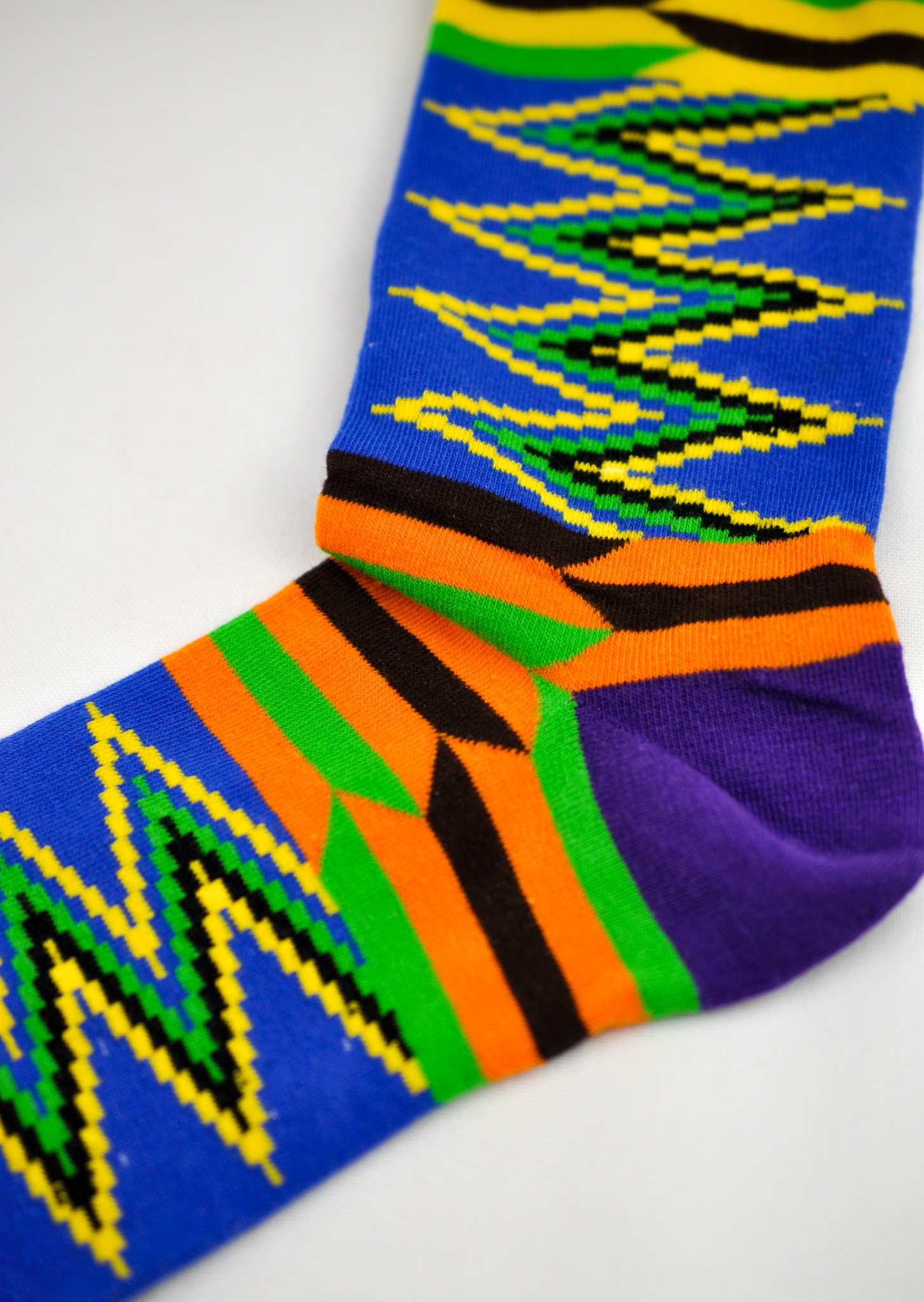 Tyrone vibrant Blue and Purple African Print Socks - Image 3