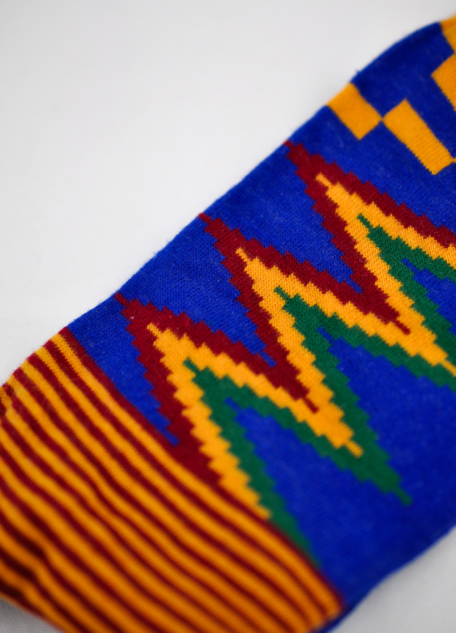 Ty vibrant Blue Multi-coloured African Print Socks - Image 3