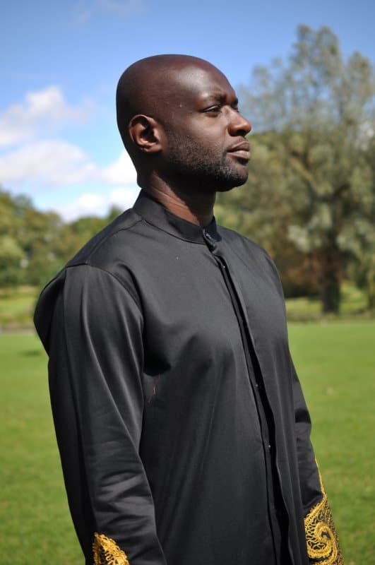 Wole Long Black & Gold African Embroidery Shirt - Image 5