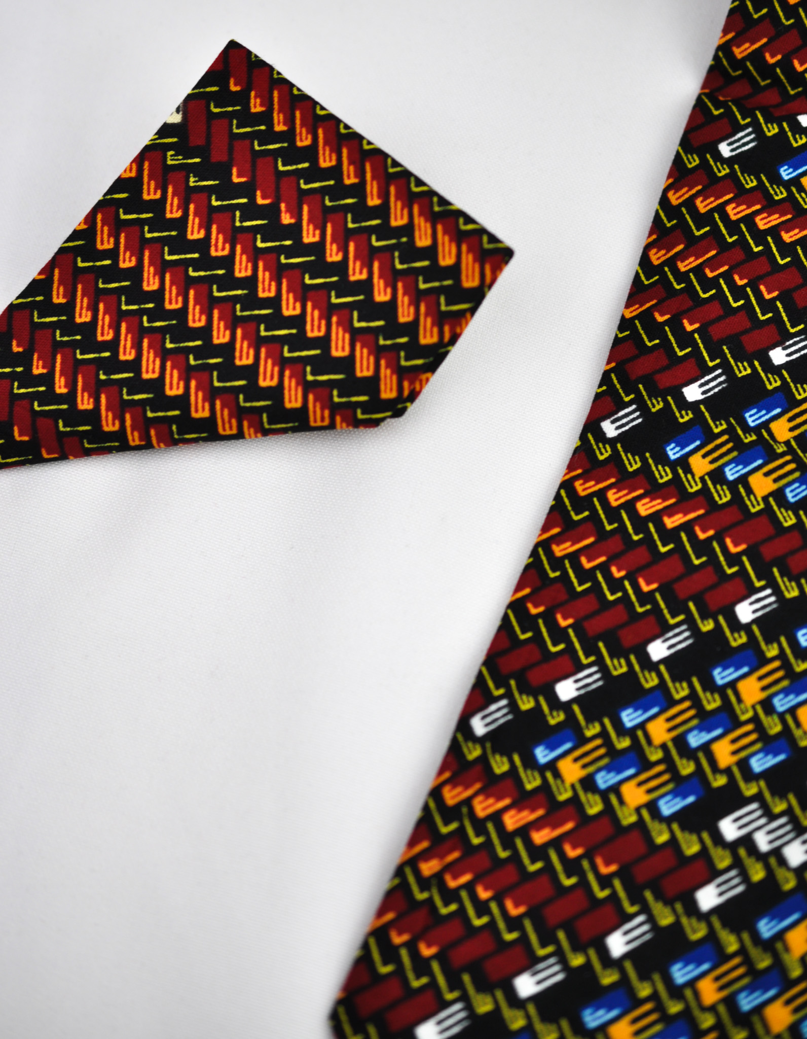 Handcrafted Ash Brown Ankara Tie & Handkerchief Sets - Image 2