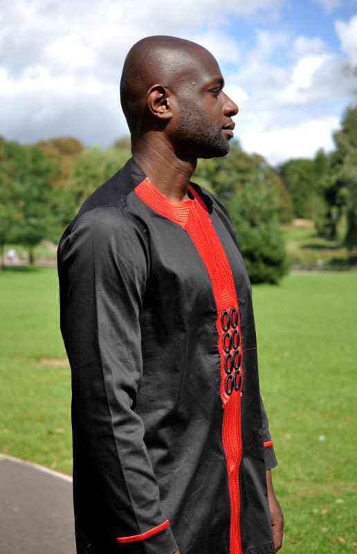 Sejo African Black & Red Embroidery Shirt - Image 3