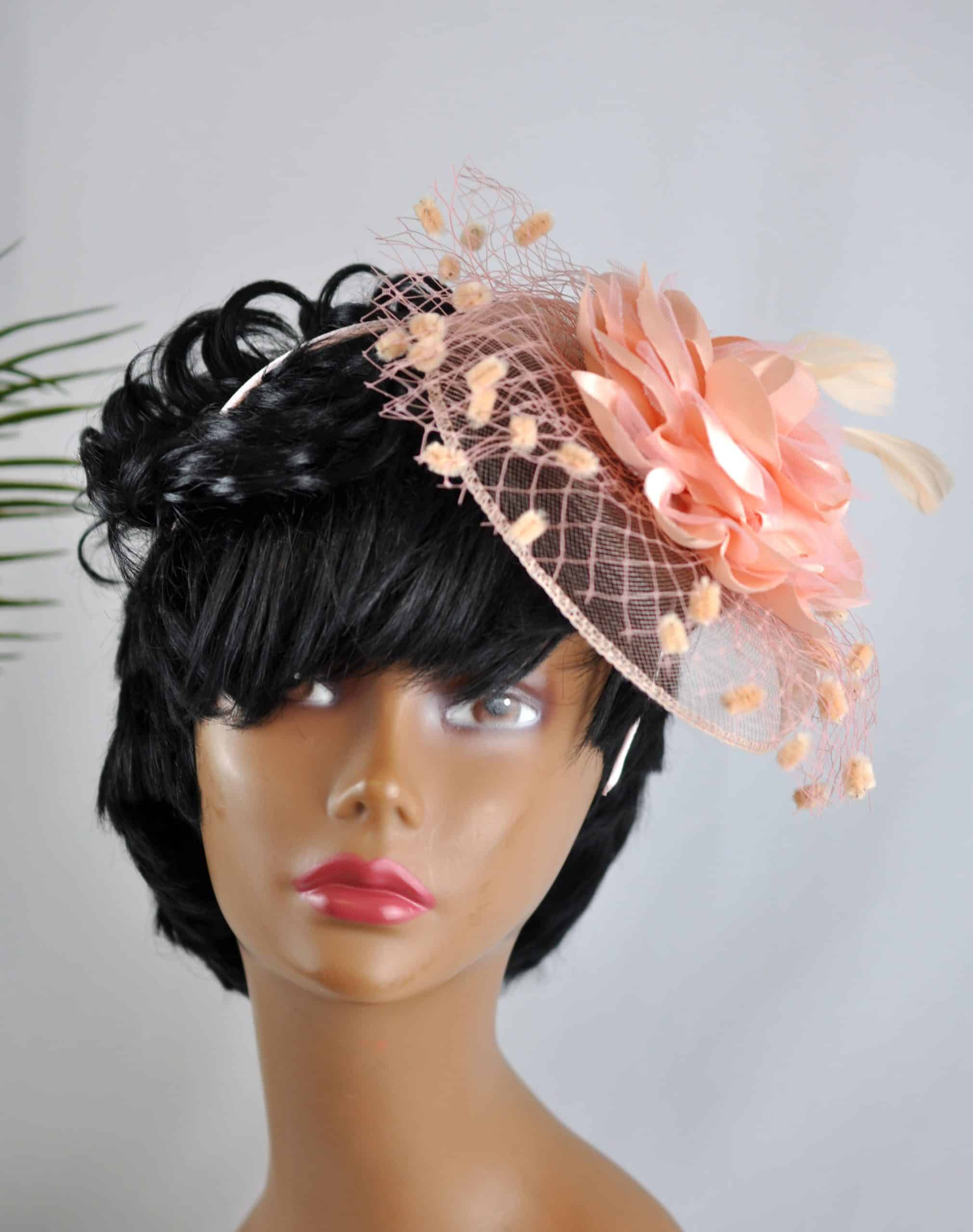 Visola Pink Flower Fascinator - Image 2