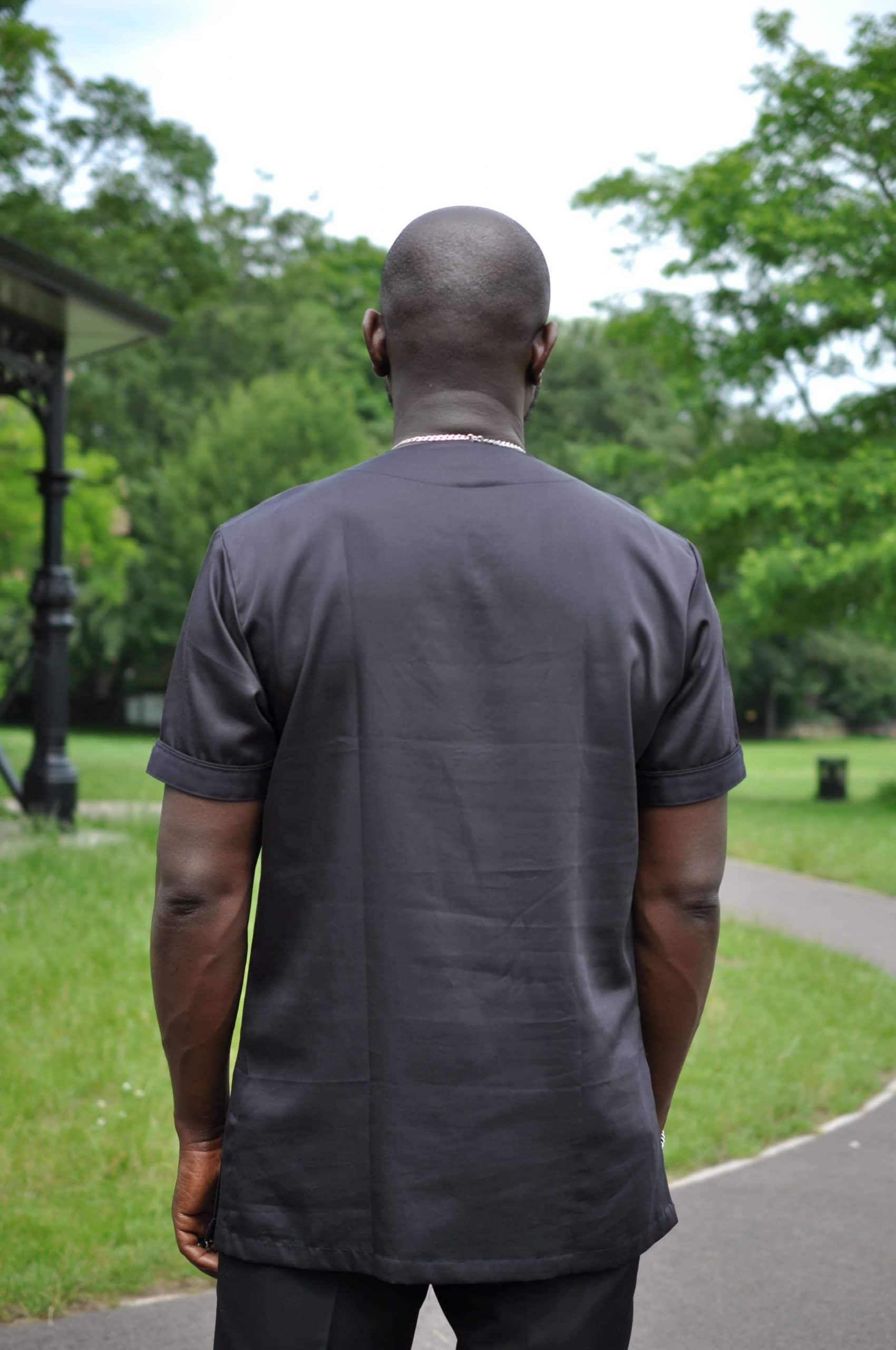 Ayo Black African Men's Shirt - Image 3