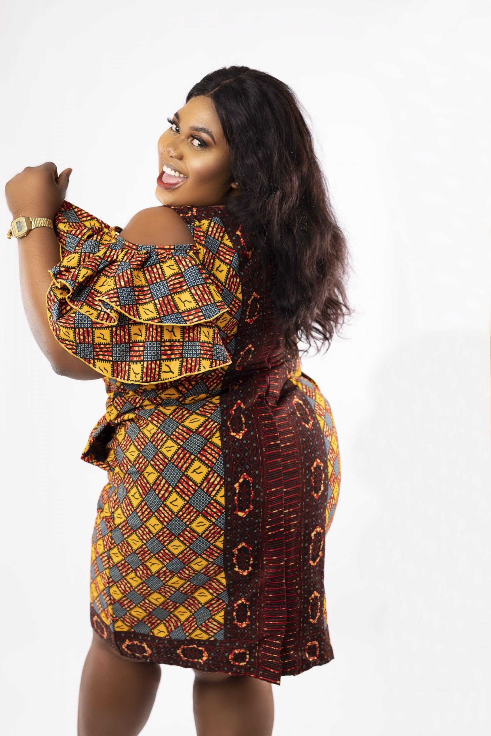 Plus Kisi African Kente Print Dress - Image 2