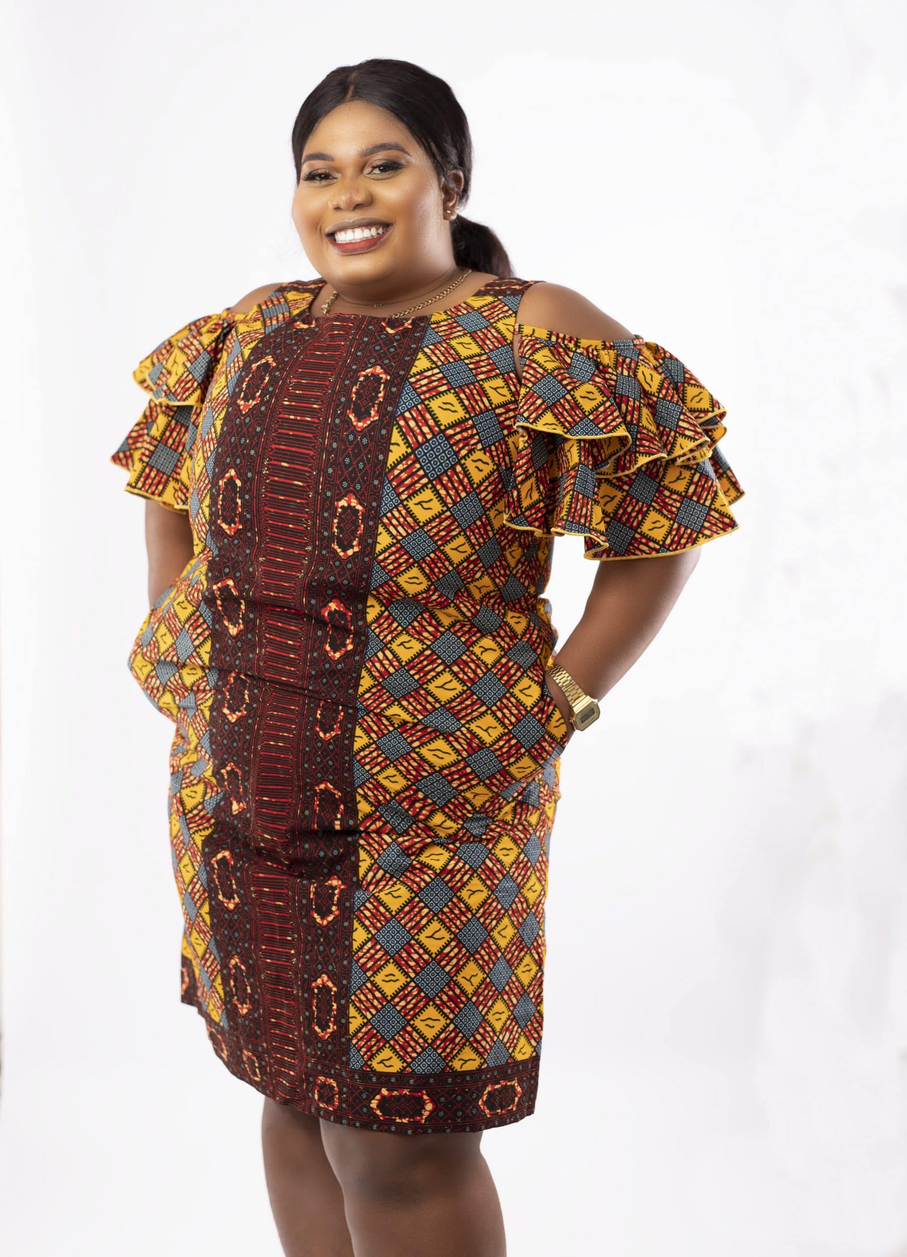 Plus Kisi African Kente Print Dress