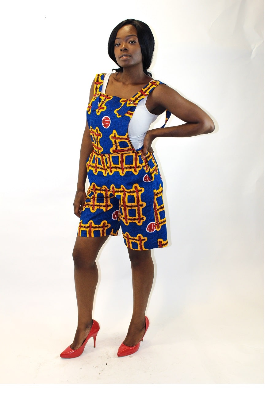 Arria African Ankara Pinafore Playsuit - Image 3