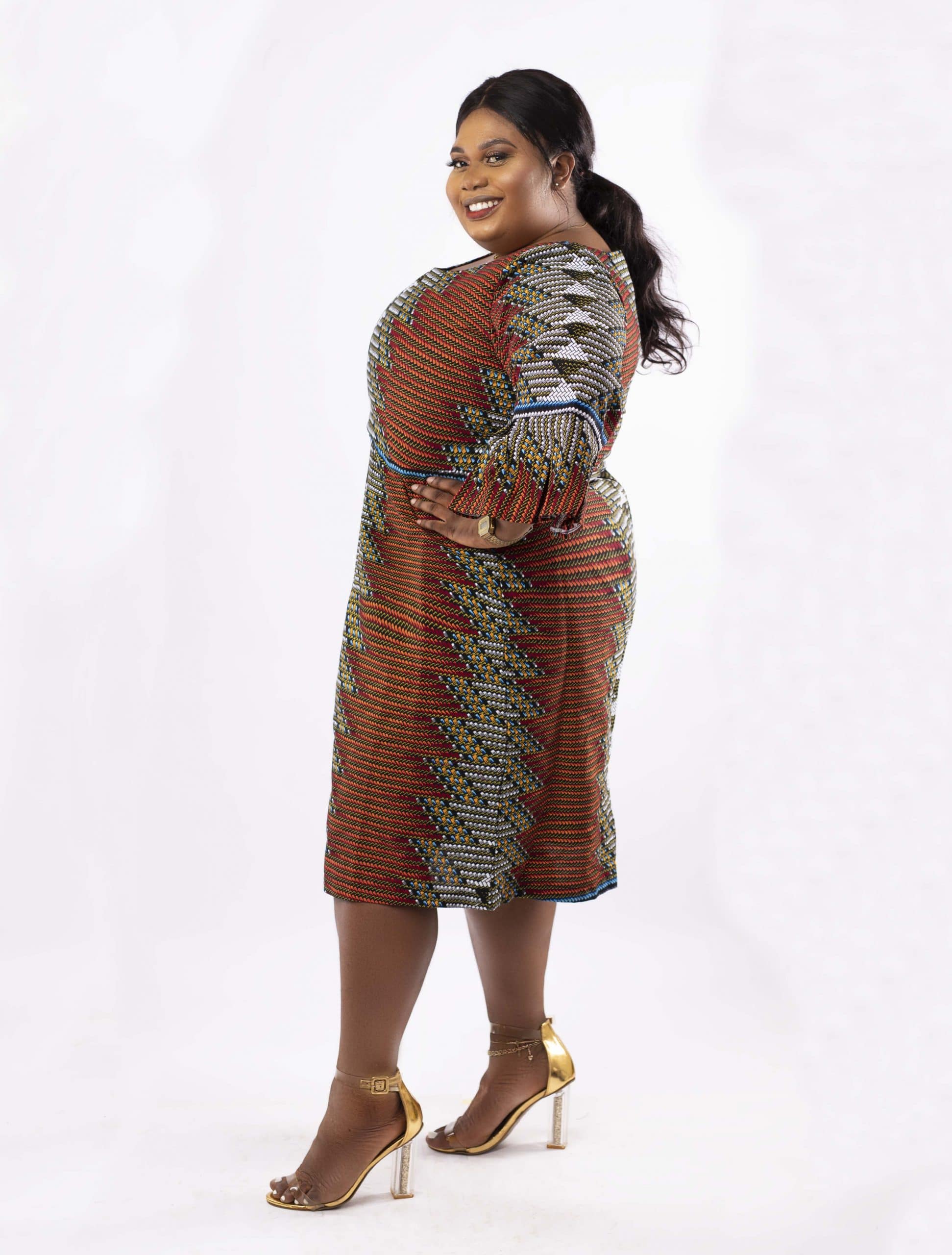 Plus Morowa African Print Midi Dress - Image 4