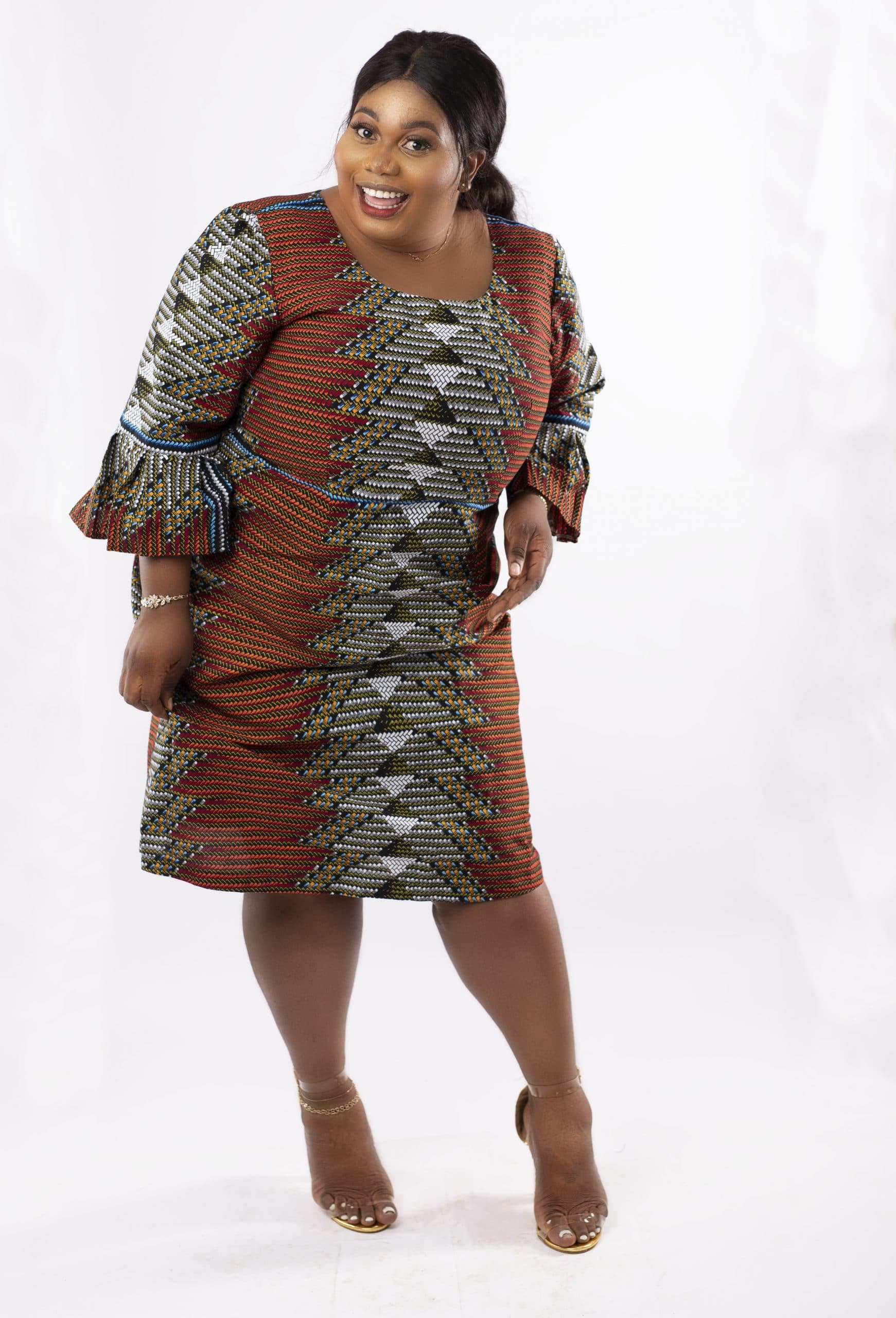 Plus Morowa African Print Midi Dress