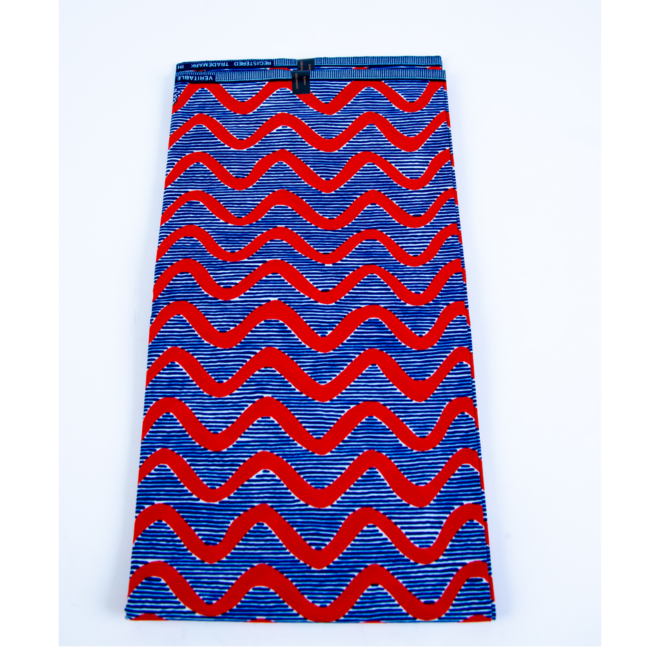 Authentic African Ankara Vibrant Zig Zag Fabric - Image 2