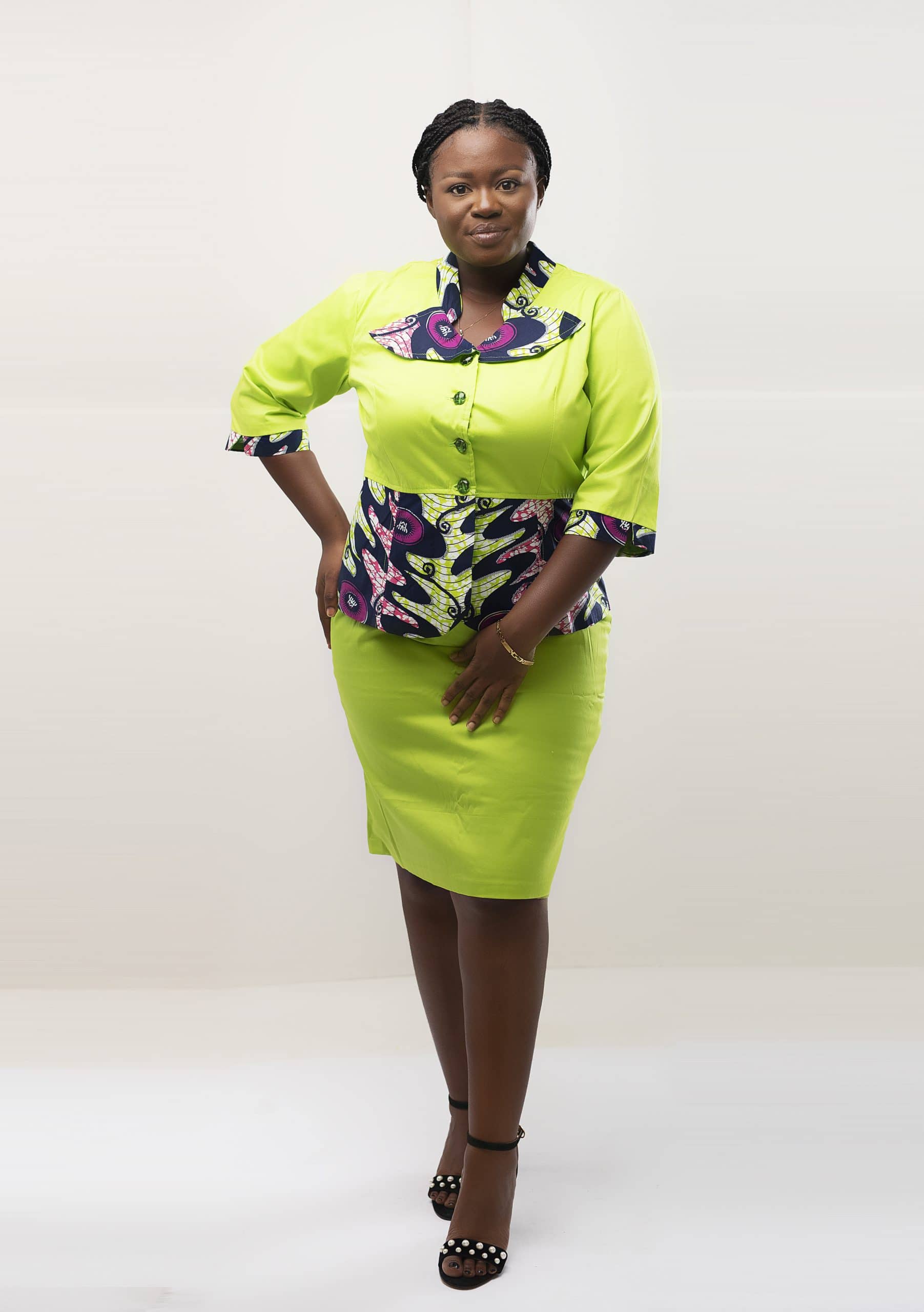 Afua Lime Two-Piece Skirt Set
