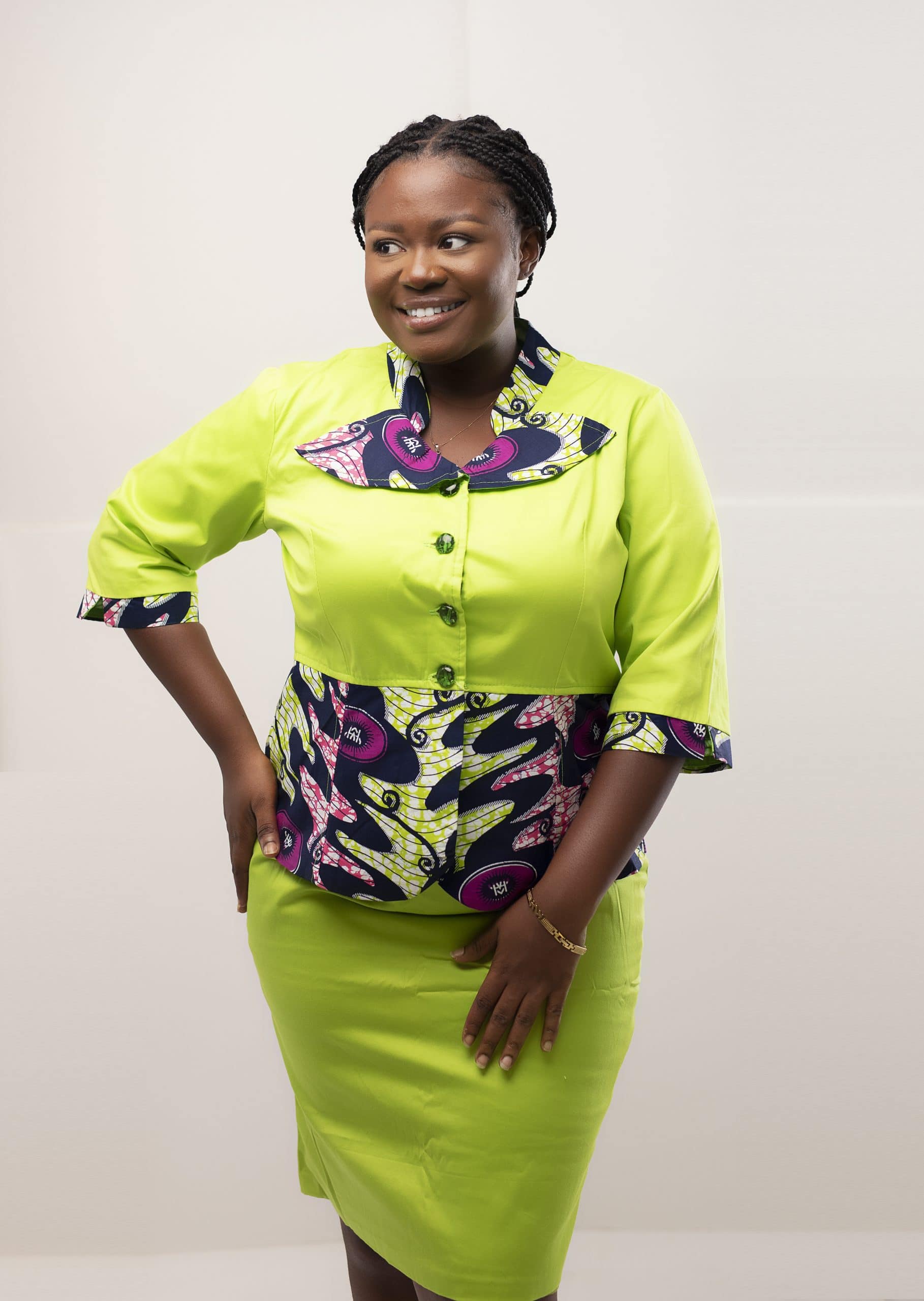 Afua Lime Two-Piece Skirt Set - Image 2