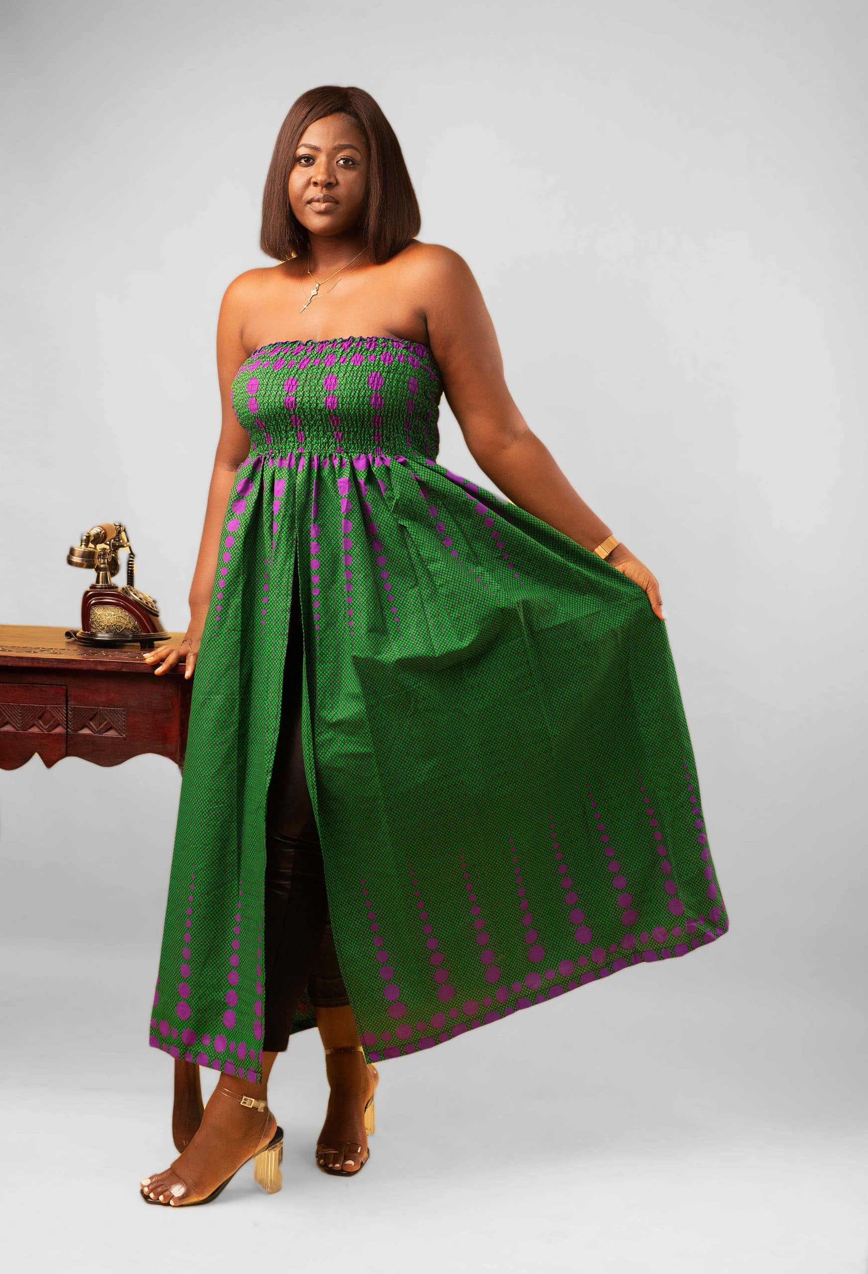 Daphni Ankara Maxi Slit Dress