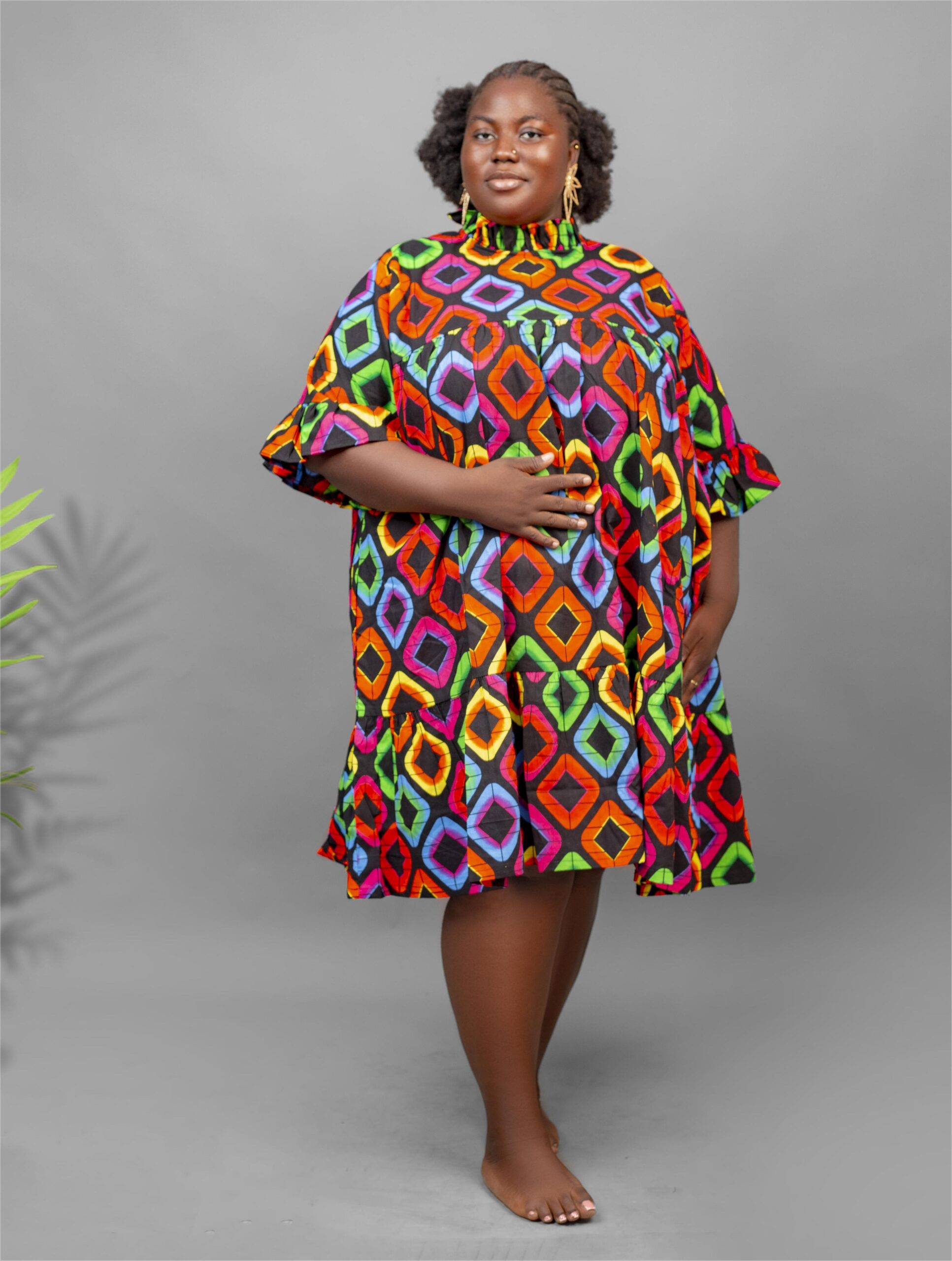 Plus Size African Print Dress - Bisi