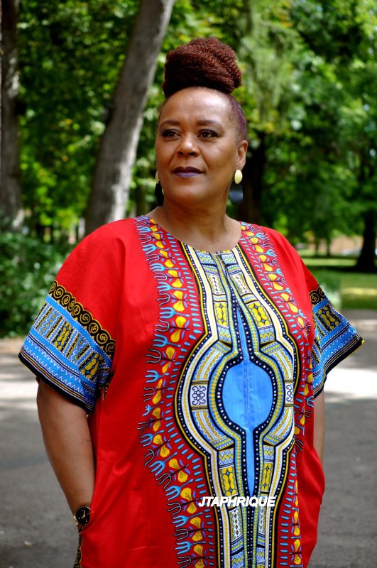 Red Dashiki Kaftan Zip Front Maxi Dress - Image 2