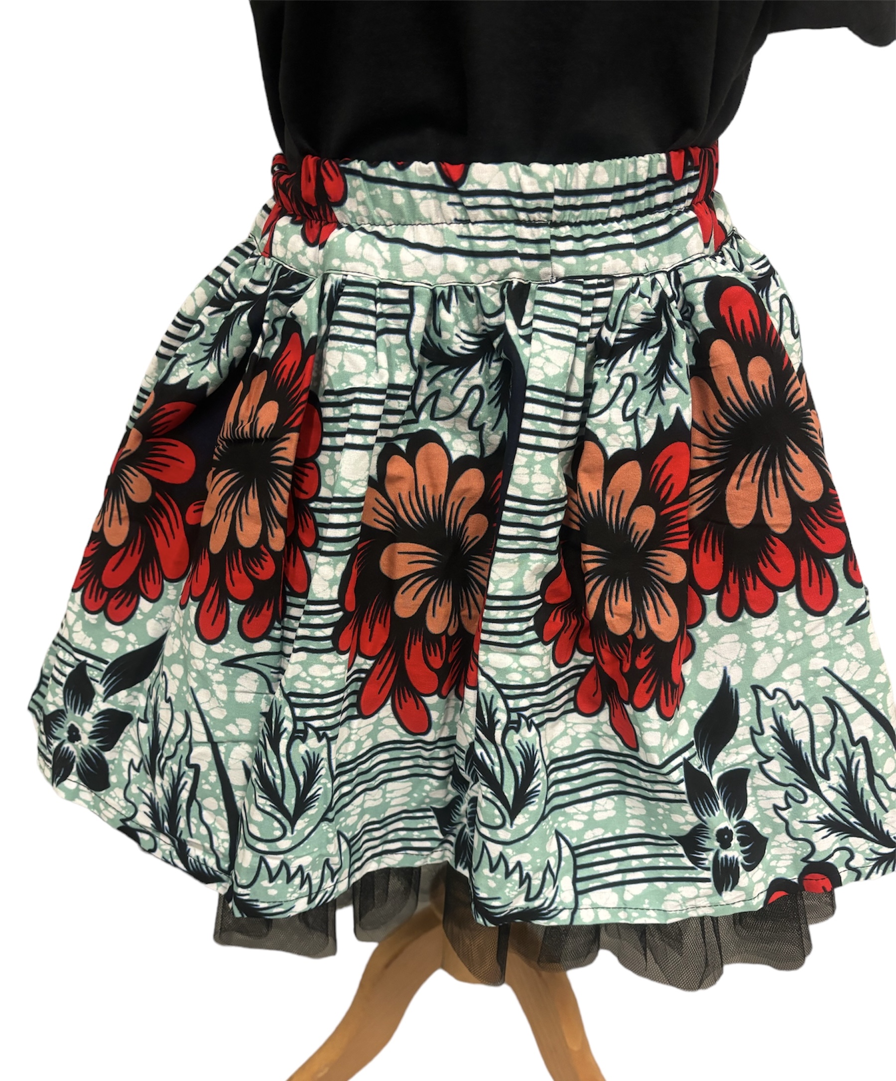 JTAphrique Beautiful Custom Made Ankara Kids Bow & Skirt Set - Image 4