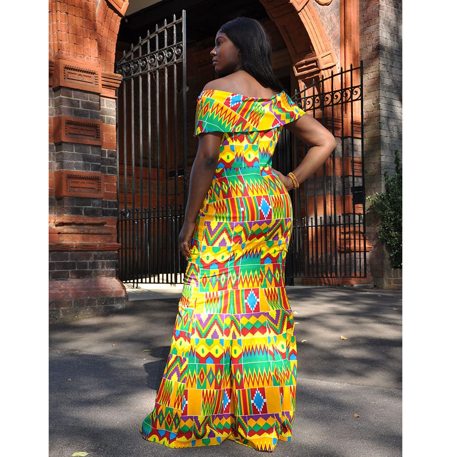 African Kente Polished Cotton Dress - Image 4