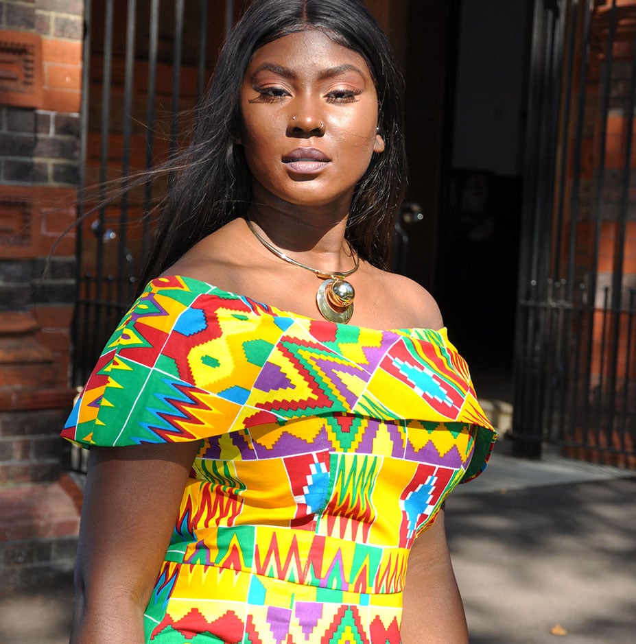 African Kente Polished Cotton Dress - Image 2