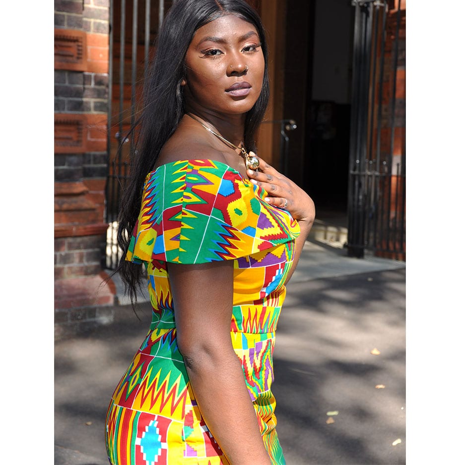 African Kente Polished Cotton Dress - Image 3