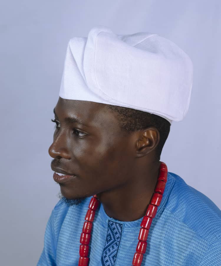Authentic Traditional Yoruba Asooke Hat for Men - Image 3